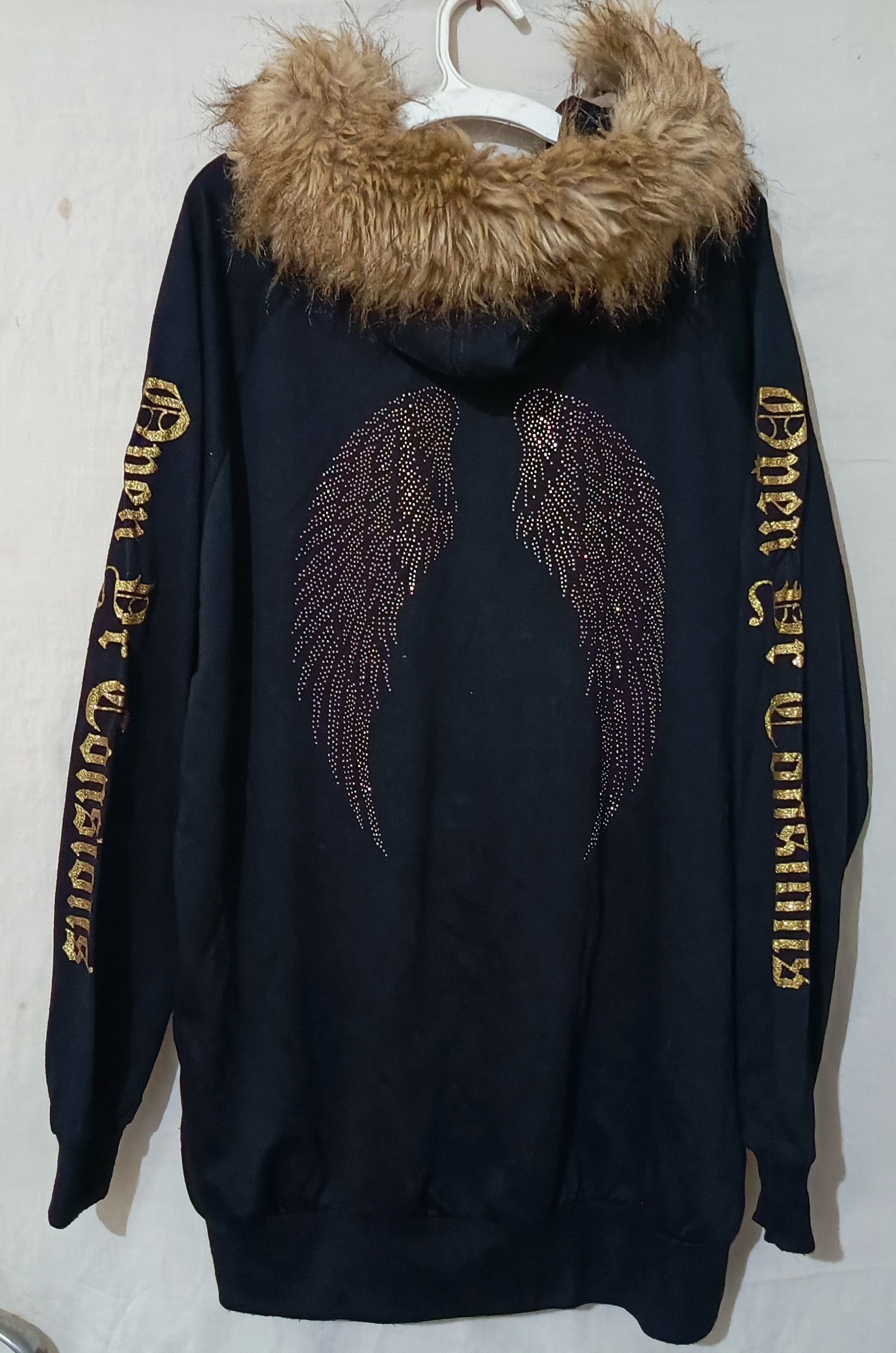 Open Or Consions Fur Hoodie Studded Angel Wing Lgb Styles
