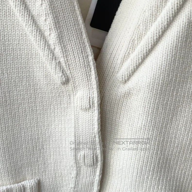 Fendi Fendi Women's white double-pocket fitted thick-knit casual Size XS / US 0-2 / IT 36-38 - 4 Thumbnail