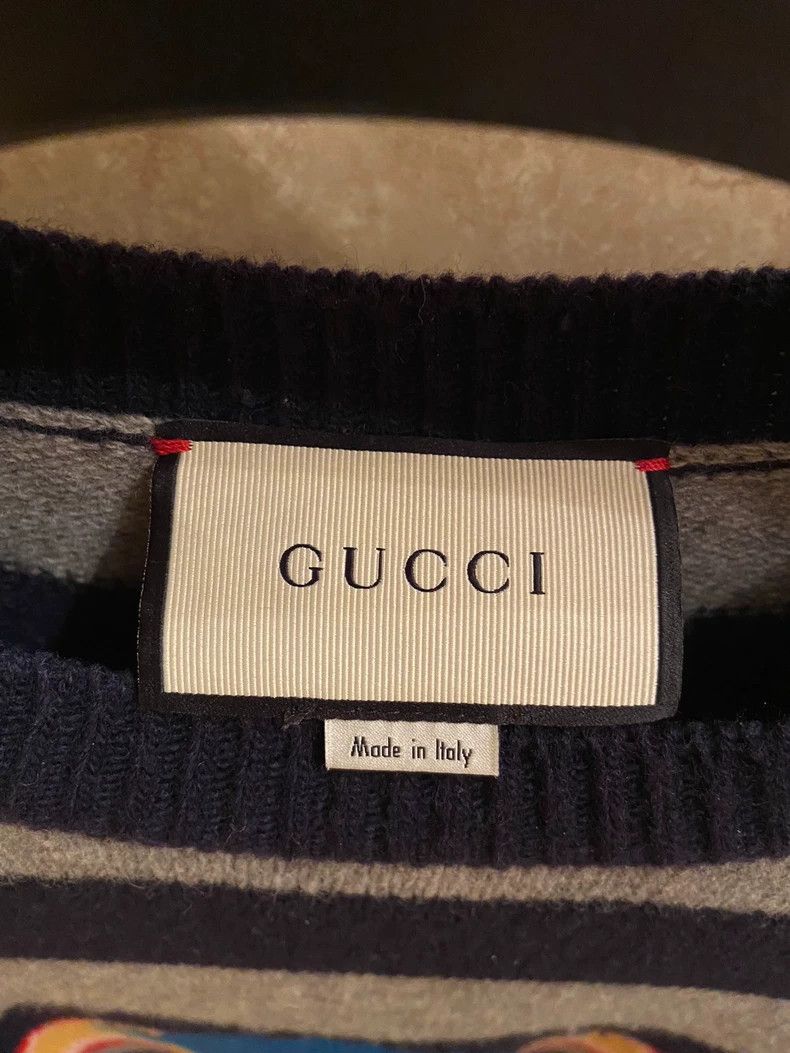 Gucci Gucci Rainbow flying saucer gray blue striped sweater 2502- Size US M / EU 48-50 / 2 - 3 Thumbnail