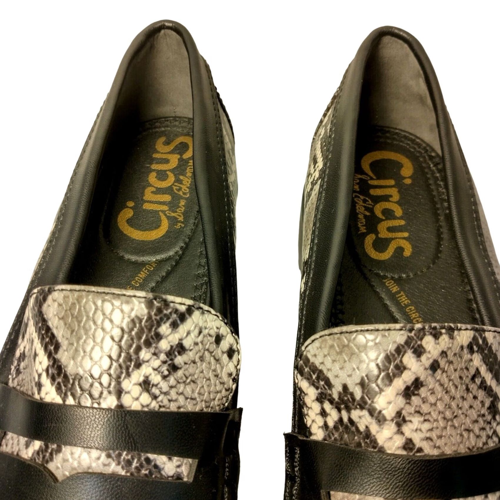 Sam Edelman Sam Edelman Circus Desmond Loafers Women 10 M Faux Snake Skin Black Gray Slip On Leather Flat Animal Print Casual Shoes - Mens? Size US 10 / IT 40 - 6 Thumbnail
