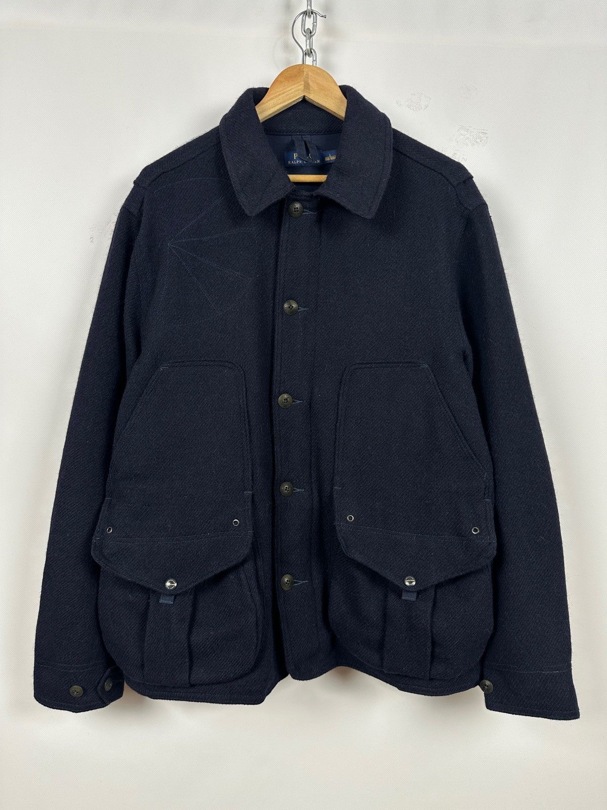 Polo Ralph Lauren Polo Ralph Lauren Wool/Alpaca Navy Blue Military Jacket Size US L / EU 52-54 / 3 - 3 Thumbnail