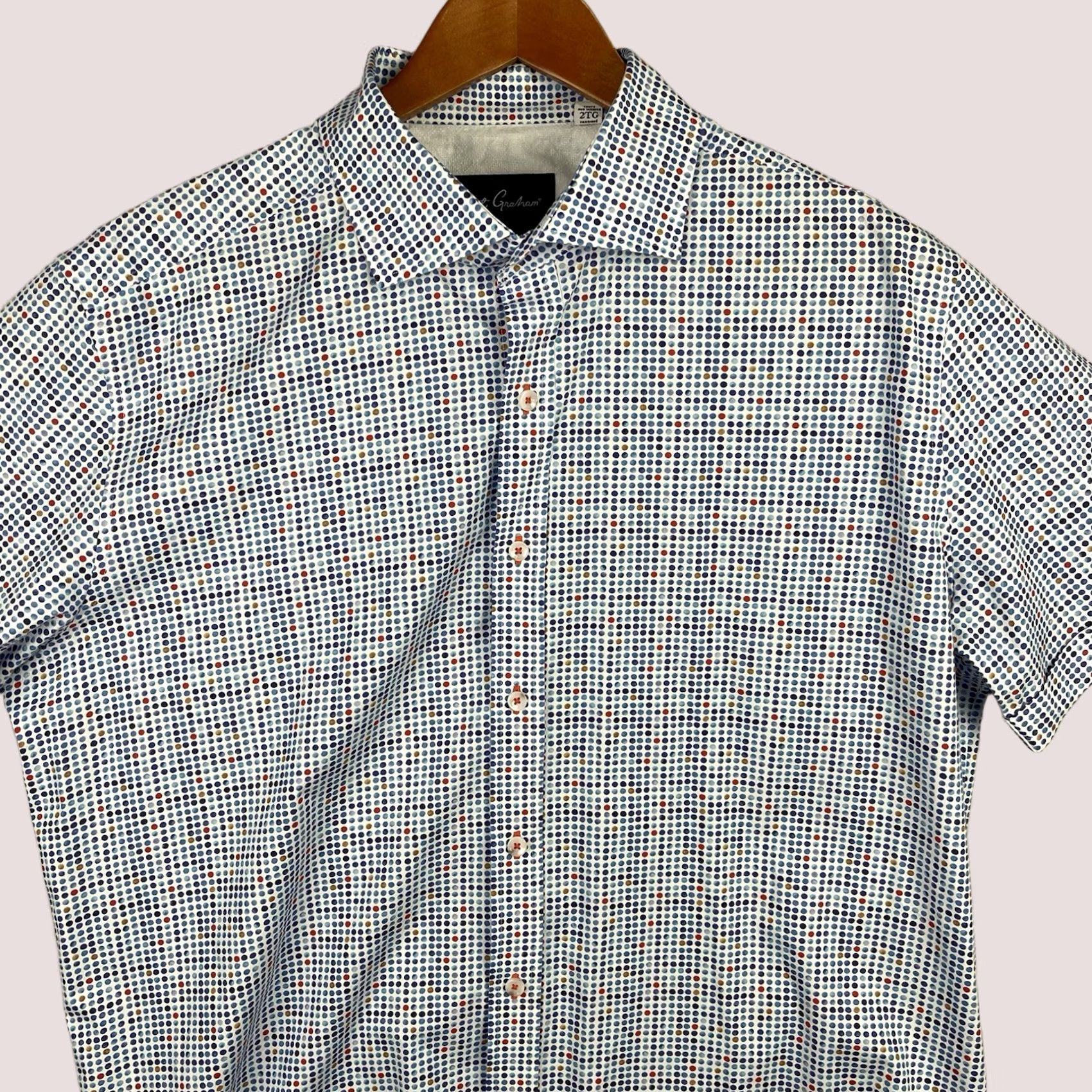 Robert Graham Robert Graham Shirt Men 2XL Polka Dots Colorful Cutaway Button Up Cuffed Short Sleeve Button-Up Size US XXL / EU 58 / 5 - 1 Thumbnail