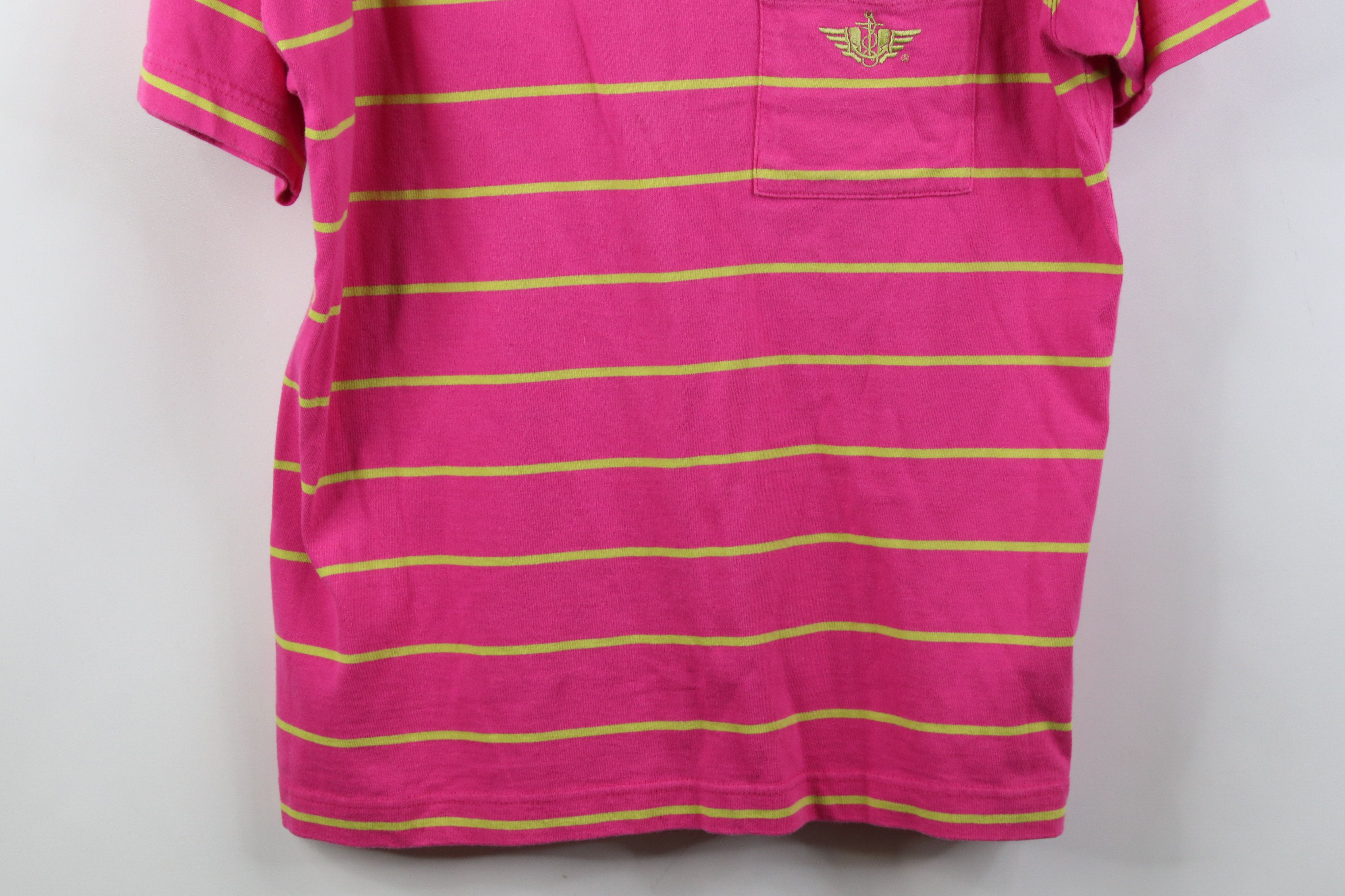 Dockers Vintage 90s Dockers Levi's Striped Pocket T-Shirt Pink USA Size L / US 10 / IT 46 - 3 Thumbnail