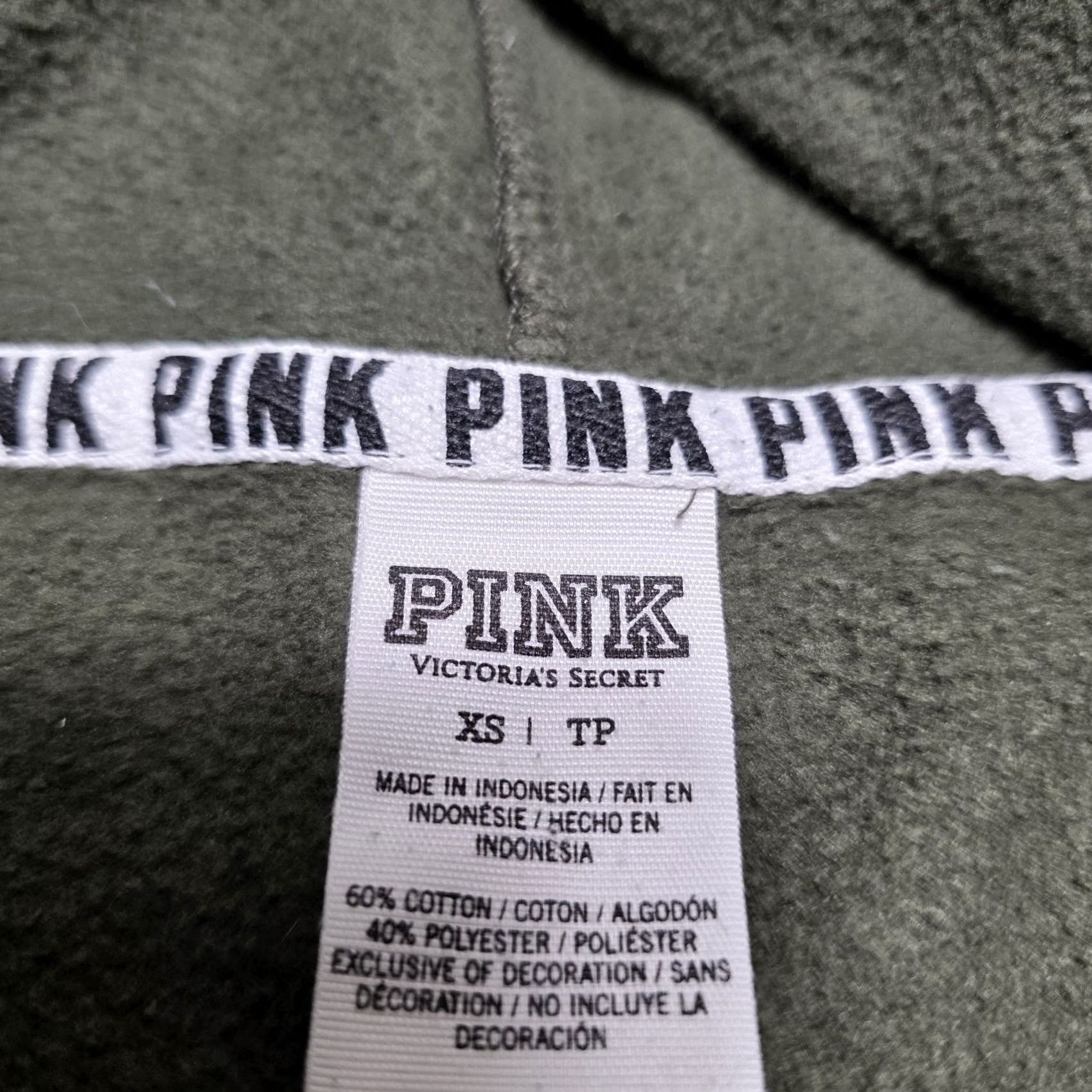 Victoria's Secret VINTAGE? No. Victoria's Secret PINK Army Green 1/2 Zip Hoodie Sweatshirt XS Women Pullover Long Sleeve Activewear Casual Boys? Size XS / US 0-2 / IT 36-38 - 7 Thumbnail