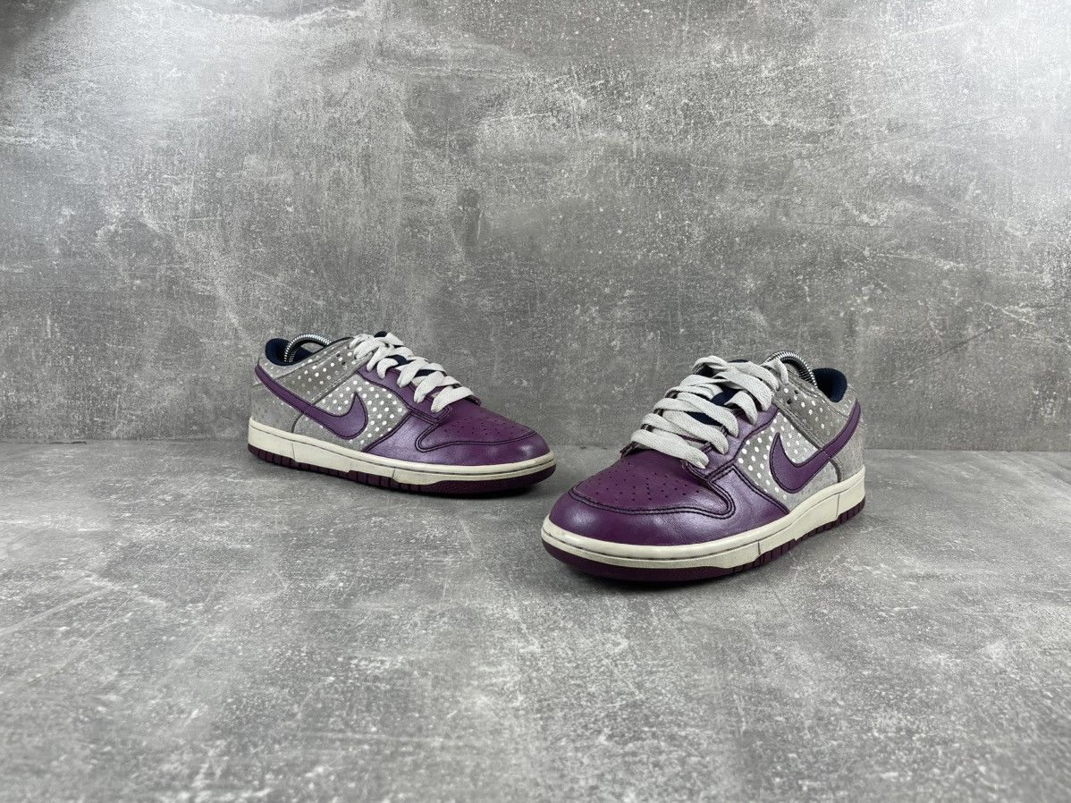 Nike × Vintage Nike Dunks Leather Sneaker Dot Purple Shoes 2009 Size US 9 / IT 39 - 4 Thumbnail