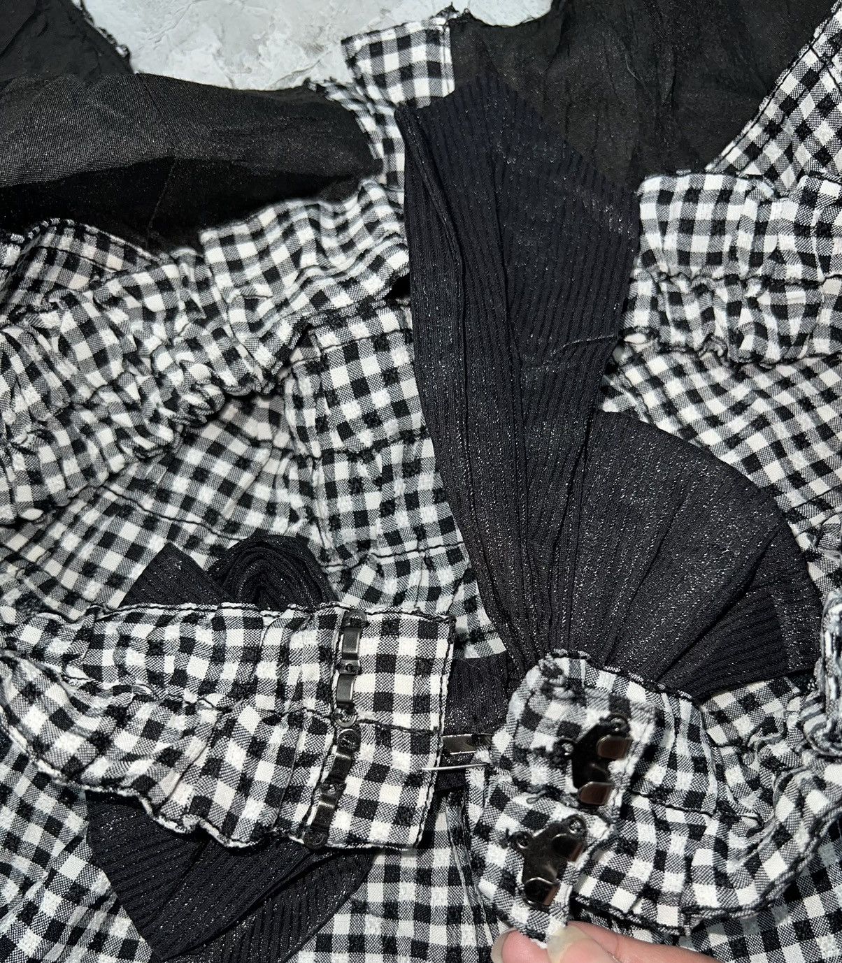Japanese Brand ALGONQUINS Checkered halter jumper mini dress ➕ Size ONE SIZE - 22 Thumbnail
