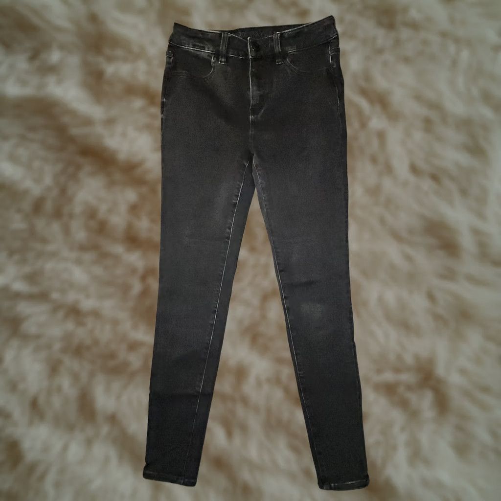 American Eagle Outfitters American Eagle High Rise Womens 4 Black Stretch Dark Wash Preppy Casual Denim Jegging Size 27" / US 4 / IT 40 - 1 Thumbnail