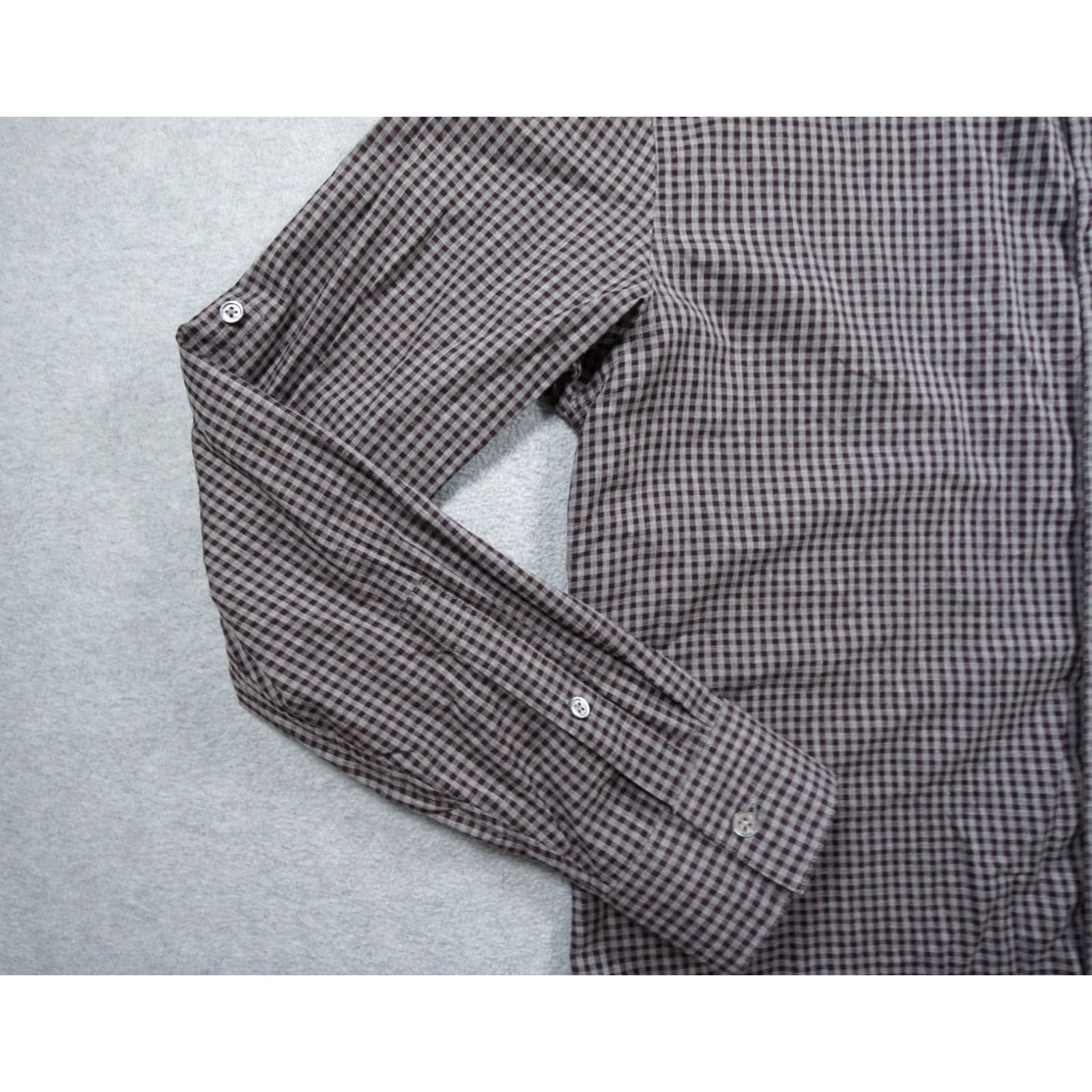 John Varvatos VINTAGE John Varvatos Shirt Mens L Burgundy Button Down Long Sleeve Check Size US L / EU 52-54 / 3 - 4 Thumbnail