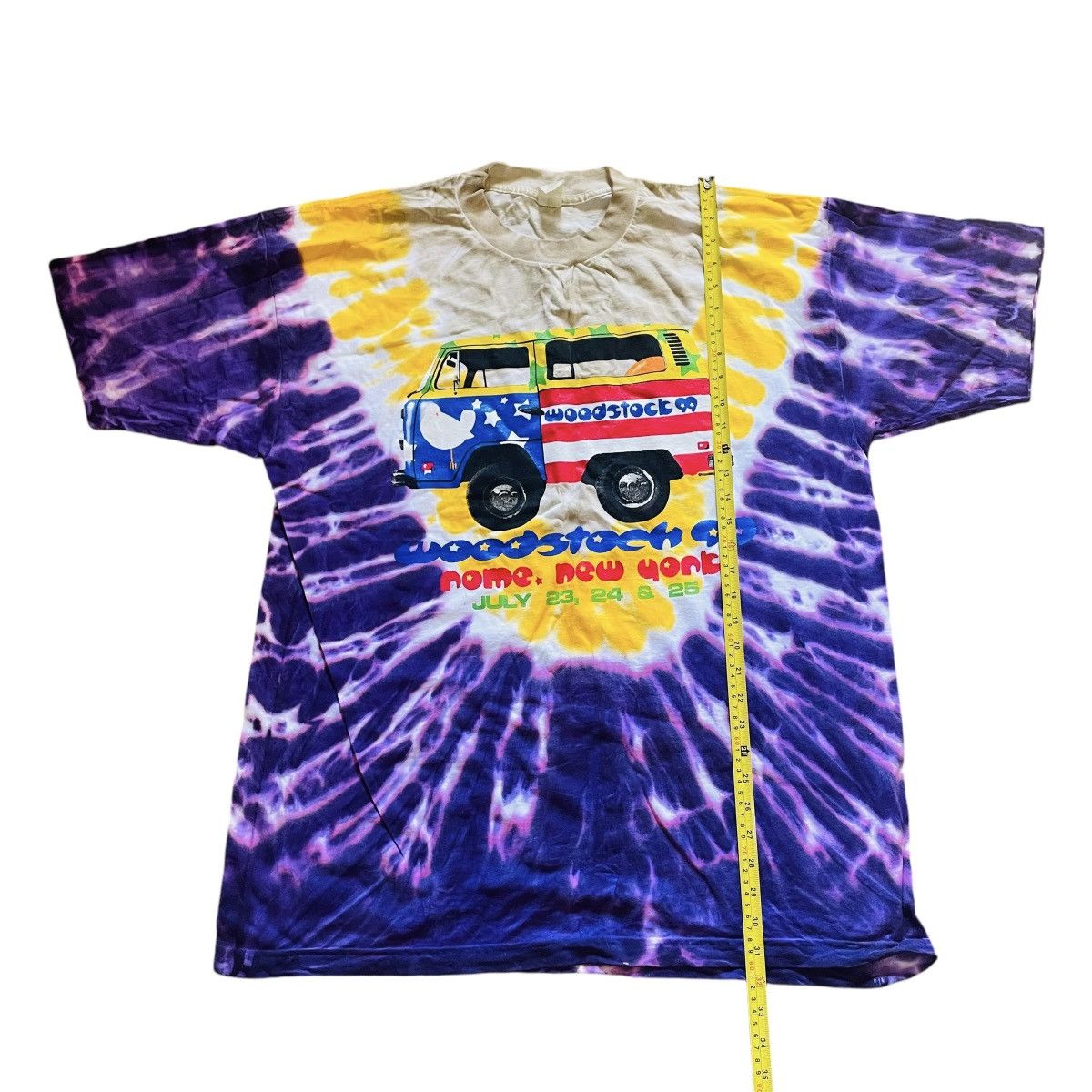 Vintage Vtg Woodstock 99 Volkswagen Bus Tie Dye Concert T-Shirt XL Size US XL / EU 56 / 4 - 7 Thumbnail