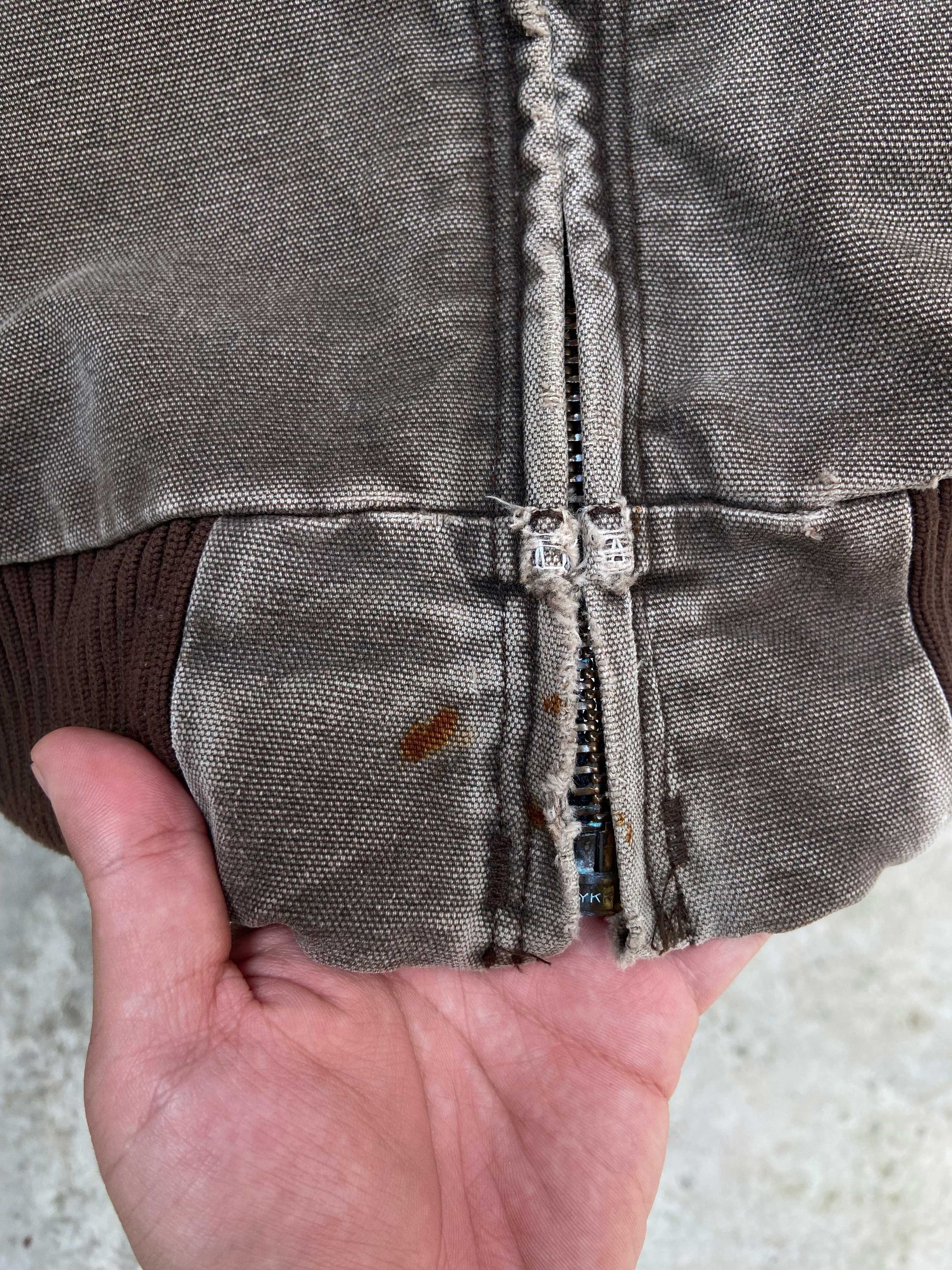 Vintage Vintage Faded Brown Carhartt Zip up hoodie jacket Size US L / EU 52-54 / 3 - 19 Thumbnail