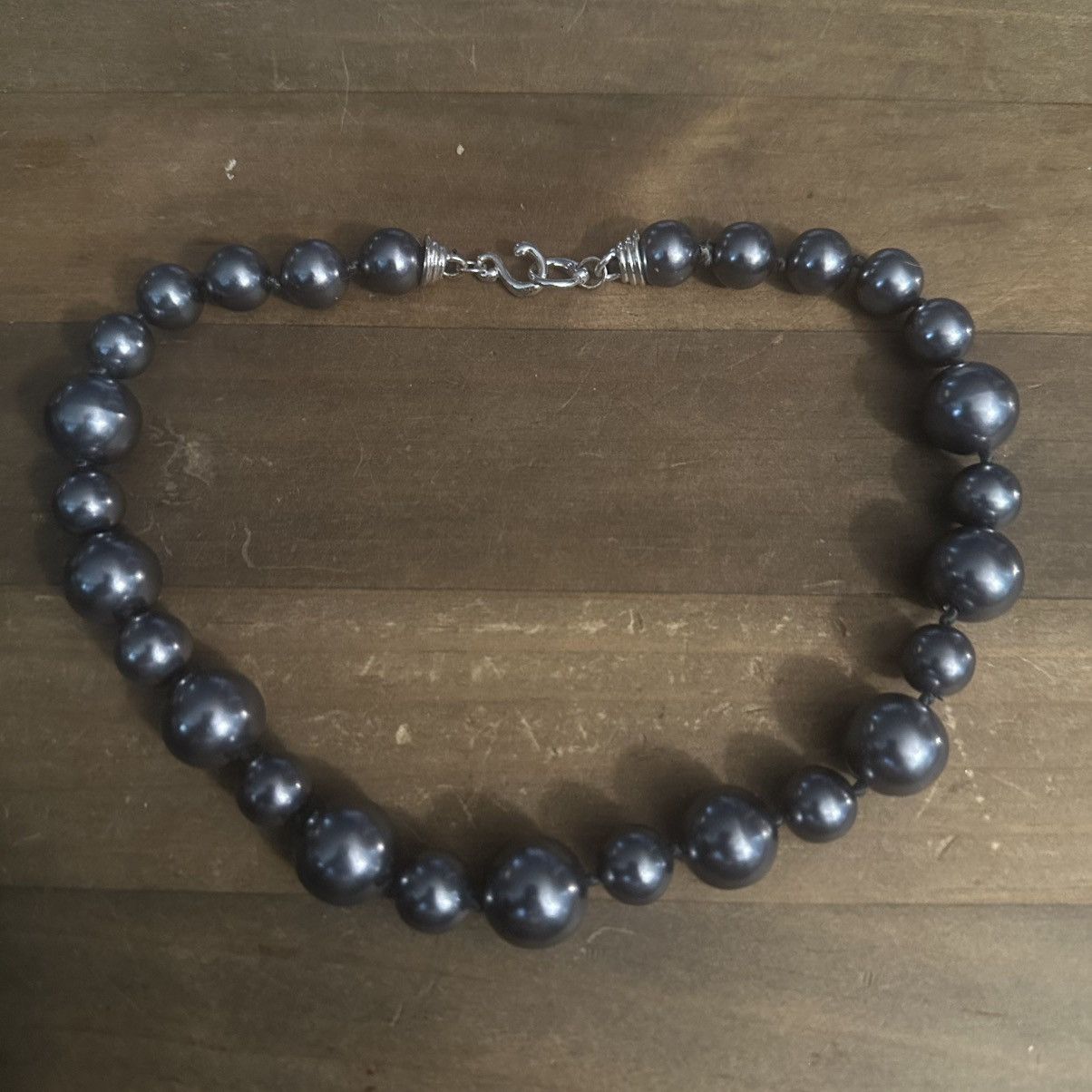 Vintage Vintage metallic gray bead necklace Size ONE SIZE - 2 Thumbnail