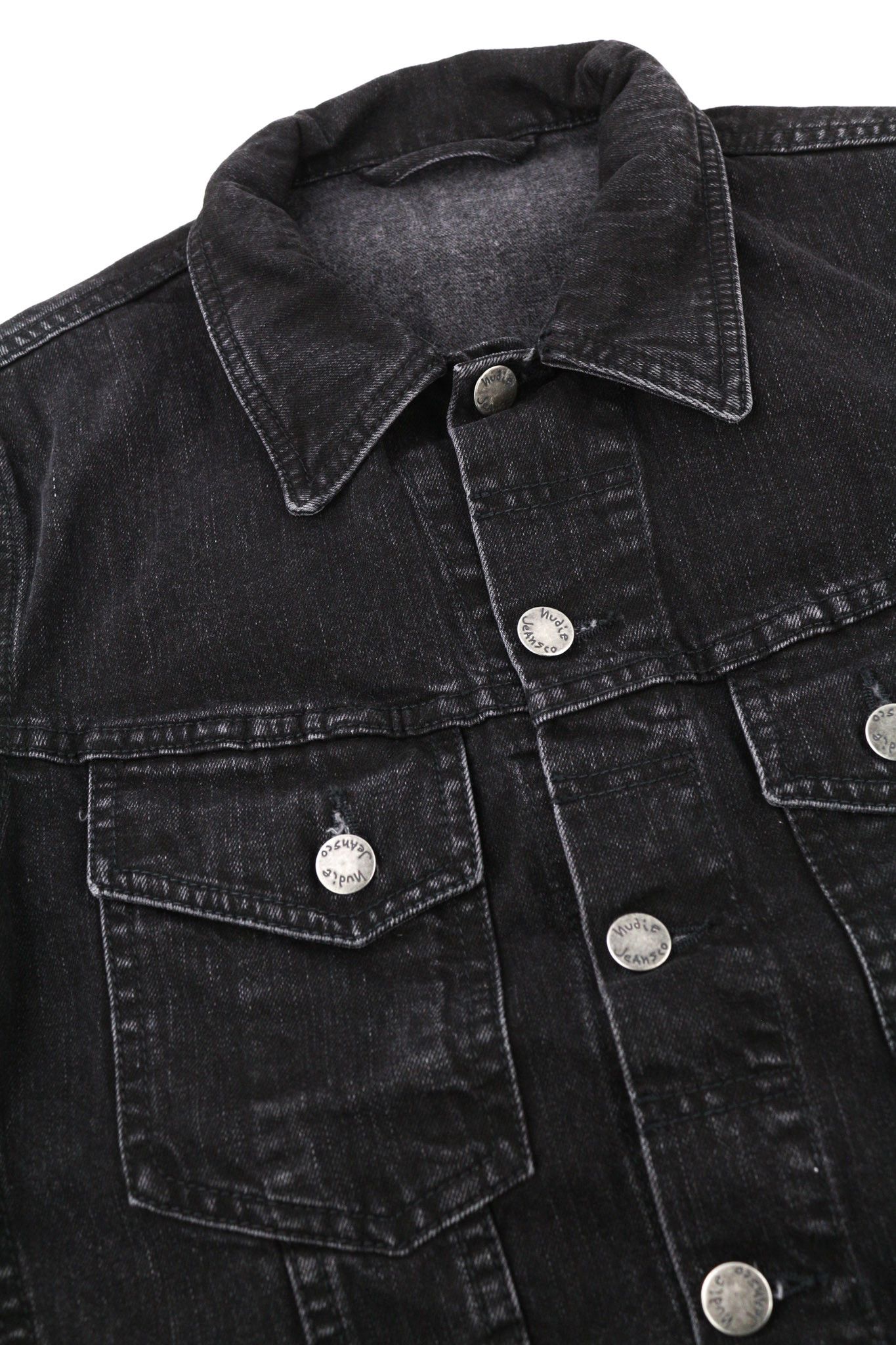 Nudie Jeans PERRY BLACK STONE S Denim Black Cotton Faded Jacket 80768 Size US S / EU 44-46 / 1 - 6 Thumbnail