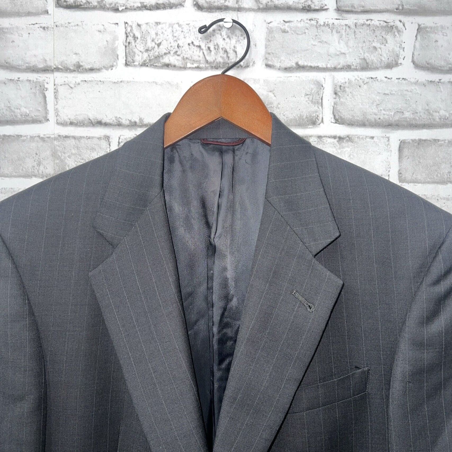Hart Schaffner Marx VINTAGE Hart Schaffner Marx Wool Striped Sport Coat Mens 40L Gray Size US XXS / EU 40 - 3 Thumbnail