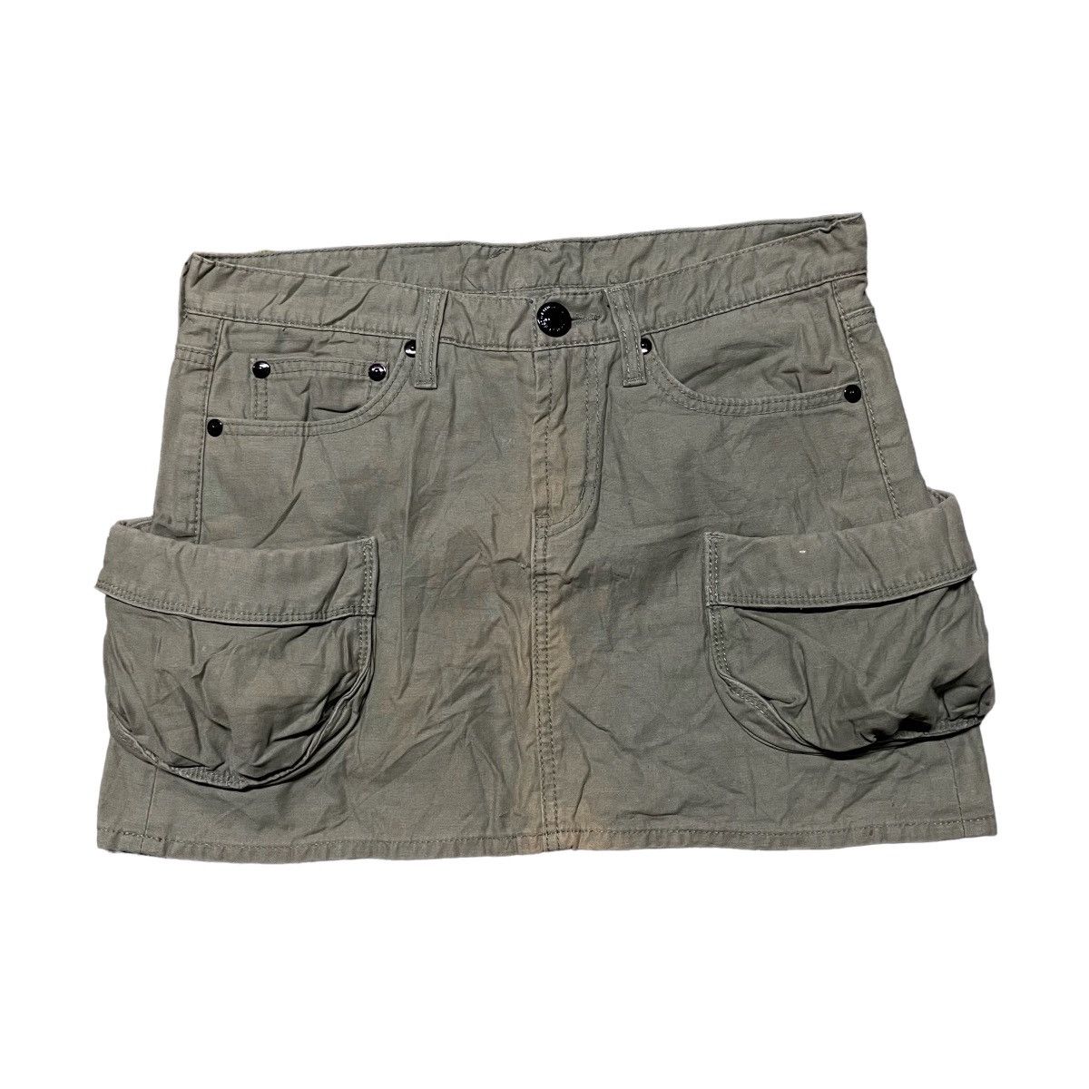 💥Y2k Cargo Mini Skirt 3D Side Pocket With Love Back Pocket