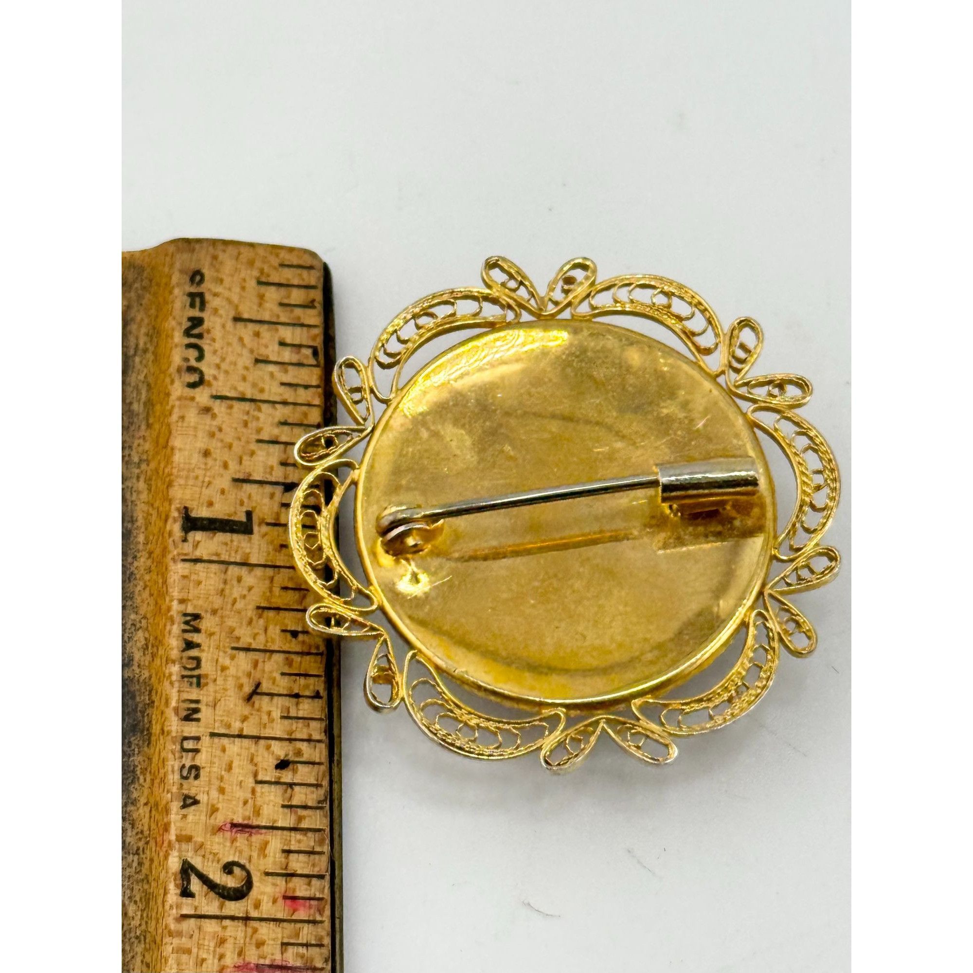 Vintage Vintage enamel filigree brooch pin Size ONE SIZE - 4 Thumbnail
