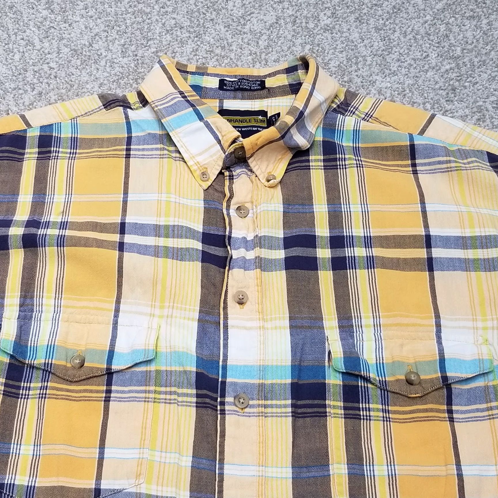 Vintage VINTAGE Panhandle Slim Shirt Mens XL Orange Short Sleeve Plaid Button-Up Casual (Adult) Mens Size US XL / EU 56 / 4 - 2 Thumbnail