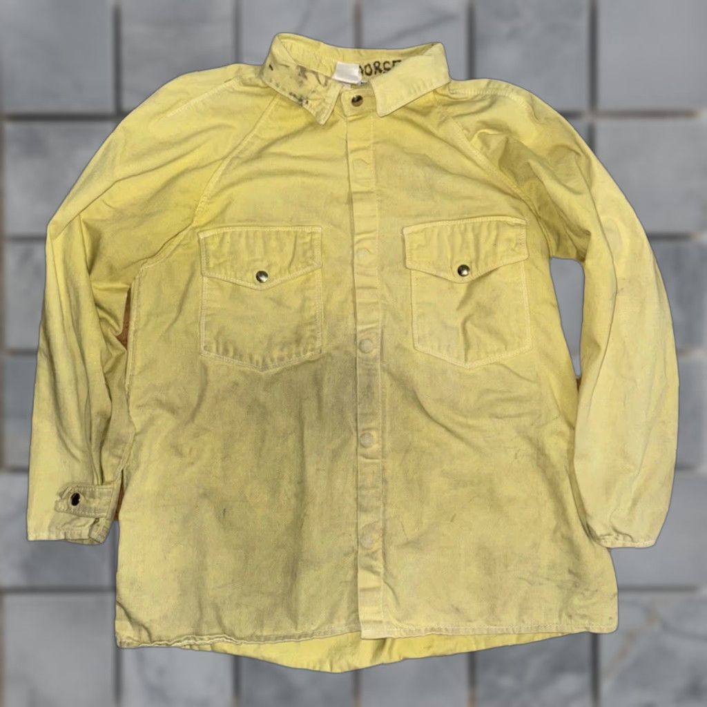Vintage VINTAGE Star Glove Firefighter Chore Jacket USA Made Distressed Workwear M Yellow Men's Jacket Size US M / EU 48-50 / 2 - 1 Thumbnail