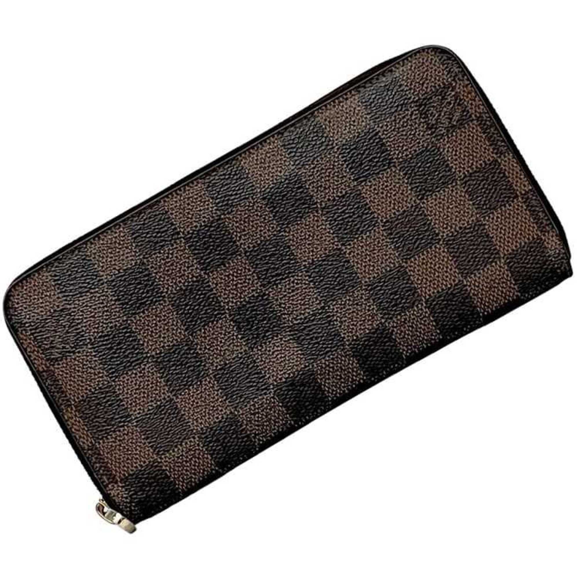 Louis Vuitton Round Zippy Wallet ec-24282 Brown Damier Ebene N60015 Canvas CA3190 LOUIS VUITTON Men's and Women's
