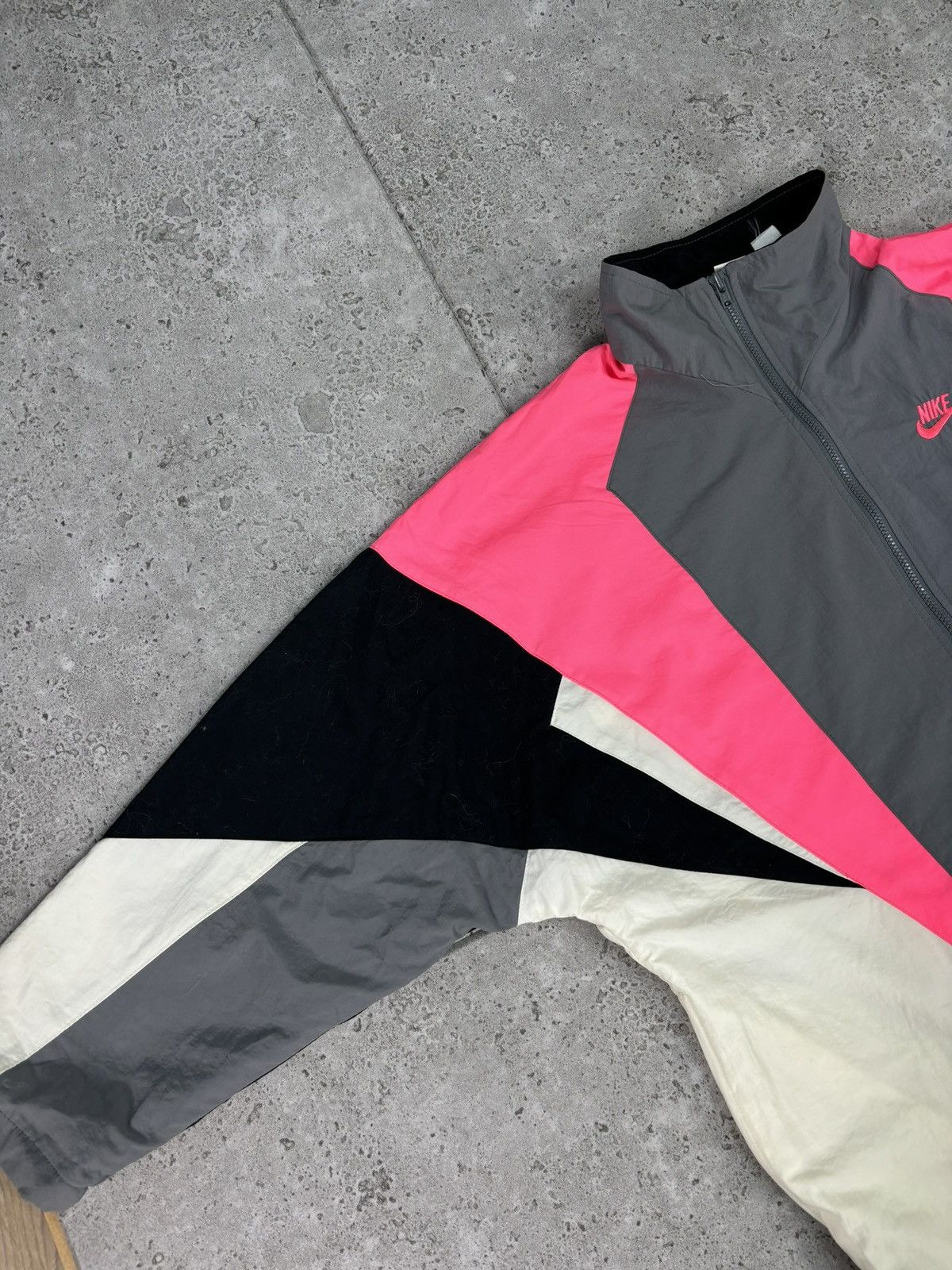 Nike × Vintage Crazy 80s Rare Zip Jacket Hoodie Nike Boxy Y2K Swoosh Size US L / EU 52-54 / 3 - 5 Thumbnail