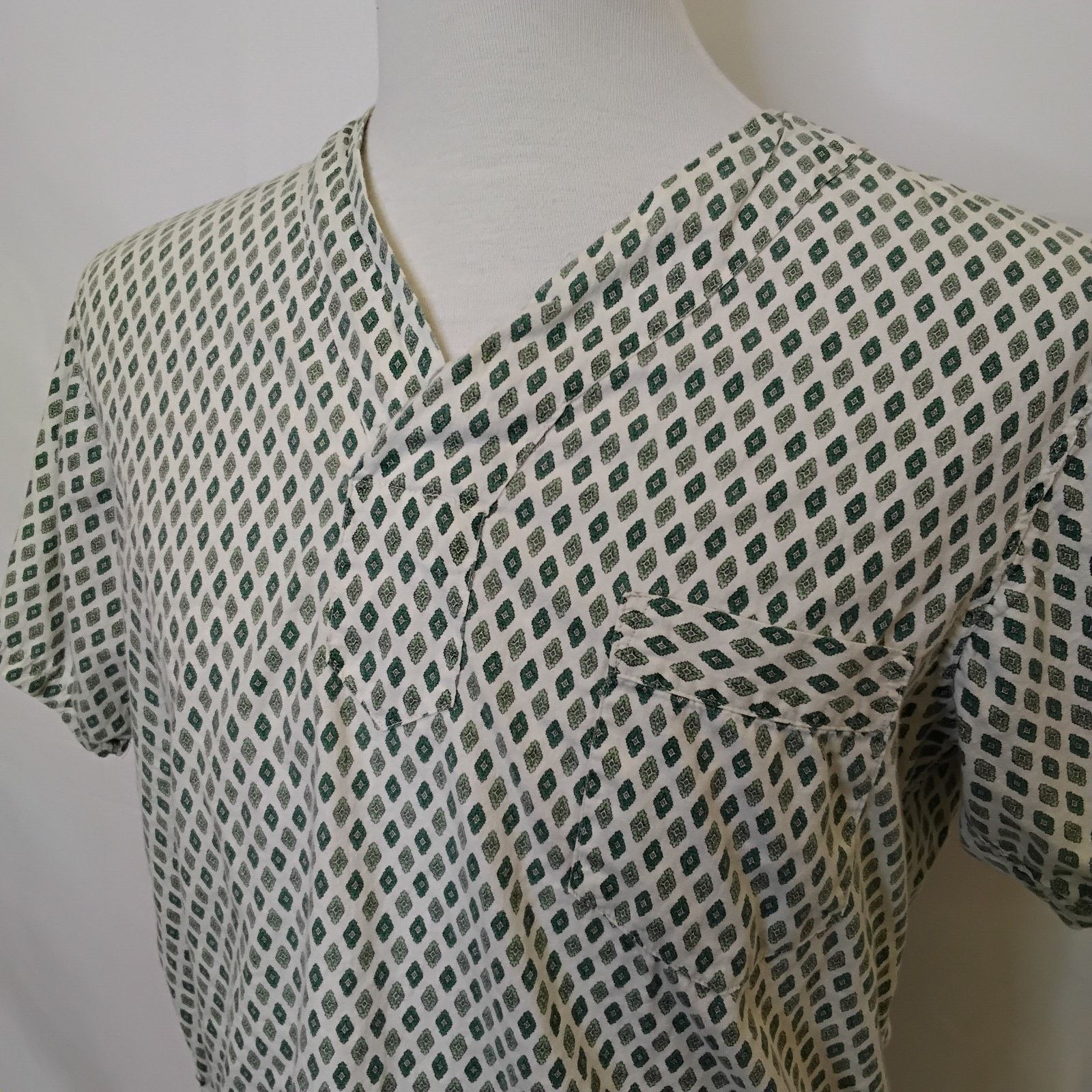 Towncraft Towncraft Penney Deep V Shirt Men's M White Green VTG '60s Size US M / EU 48-50 / 2 - 4 Thumbnail