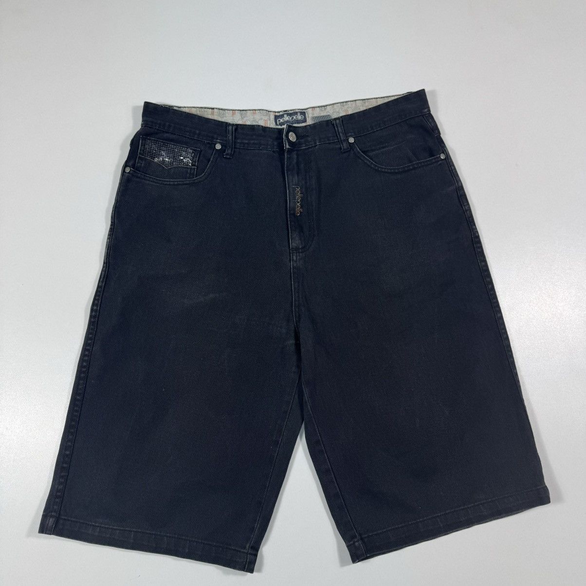 Pelle Pelle × Vintage vintage short pelle pelle big logo rare item Size US 36 / EU 52 - 4 Thumbnail
