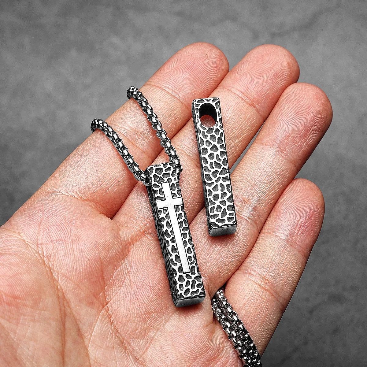Other Texture Cross Pendant Accessories Necklace Gifts For Him Size ONE SIZE - 3 Thumbnail