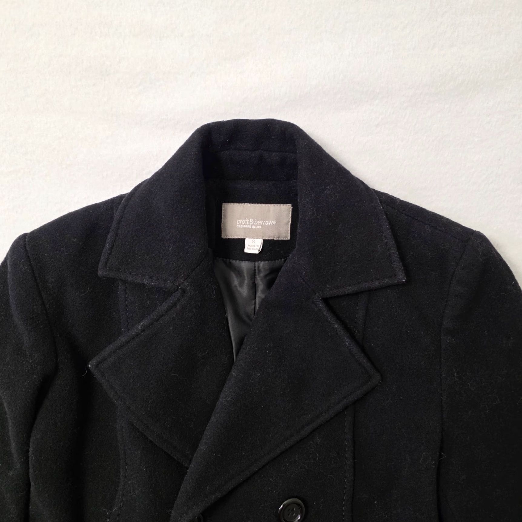 Croft & Barrow VINTAGE Croft Barrow Coat Womens Small Black Double Breasted Cashmere Wool Blend Pea Coat Mens? No. Size S / US 4 / IT 40 - 4 Thumbnail