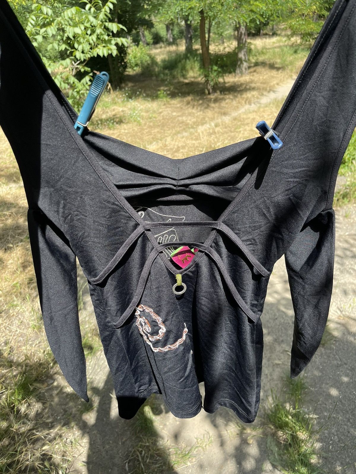 Other Save the Queen elastic black top with embroidery and beads Size S / US 4 / IT 40 - 3 Thumbnail