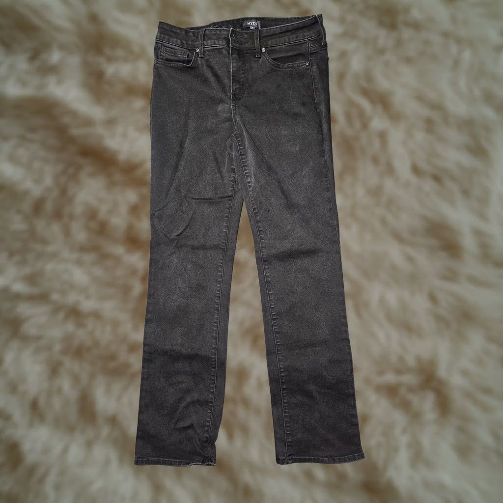NYDJ NYDJ Jeans Womens 8 Black Marilyn Straight Leg Lift Tuck Stretch Denim Pants Size 30" / US 8 / IT 44 - 1 Thumbnail