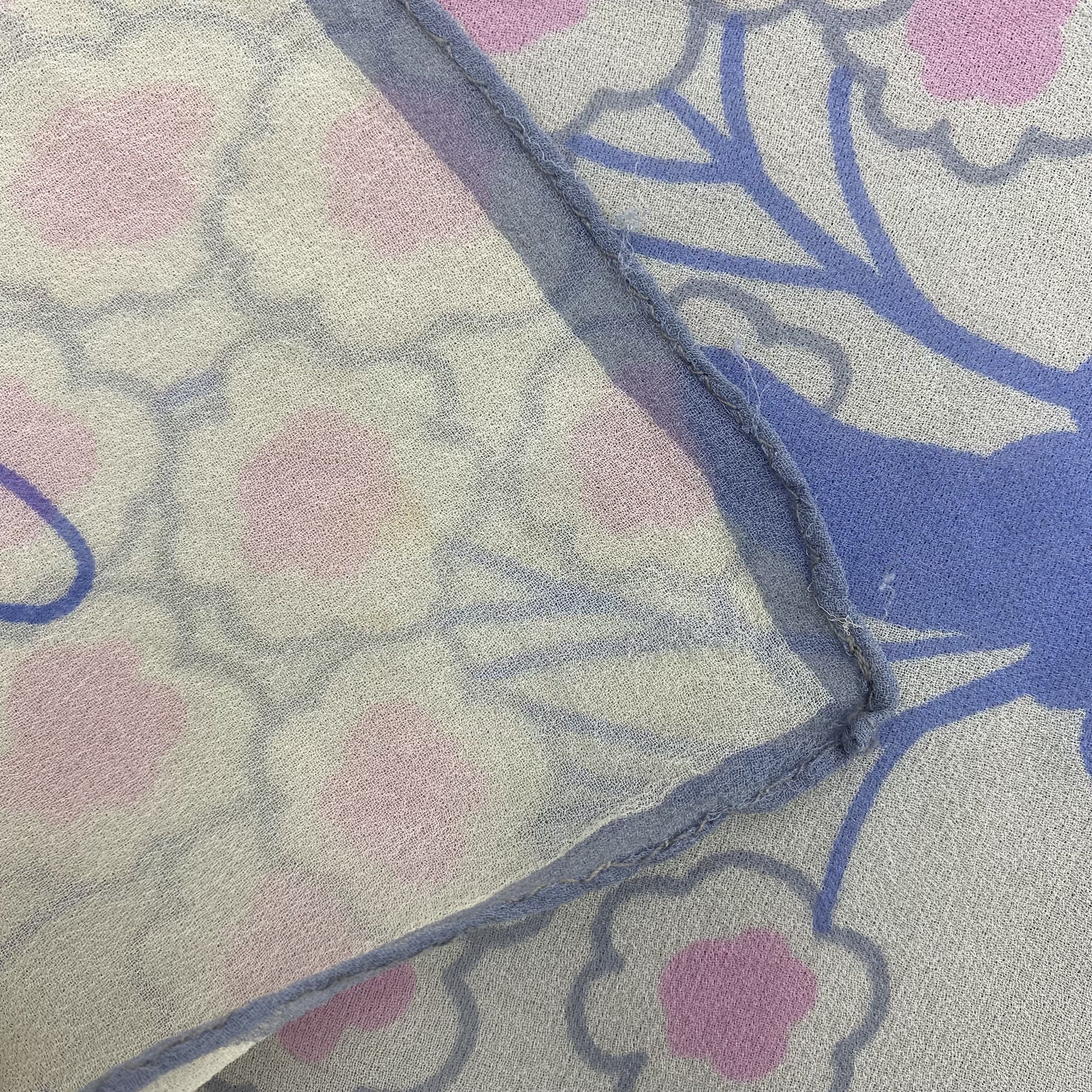 Japanese Brand Vintage Flower Bloom SILK Scarf Twill Stole Wraps Scarves Size ONE SIZE - 10 Thumbnail
