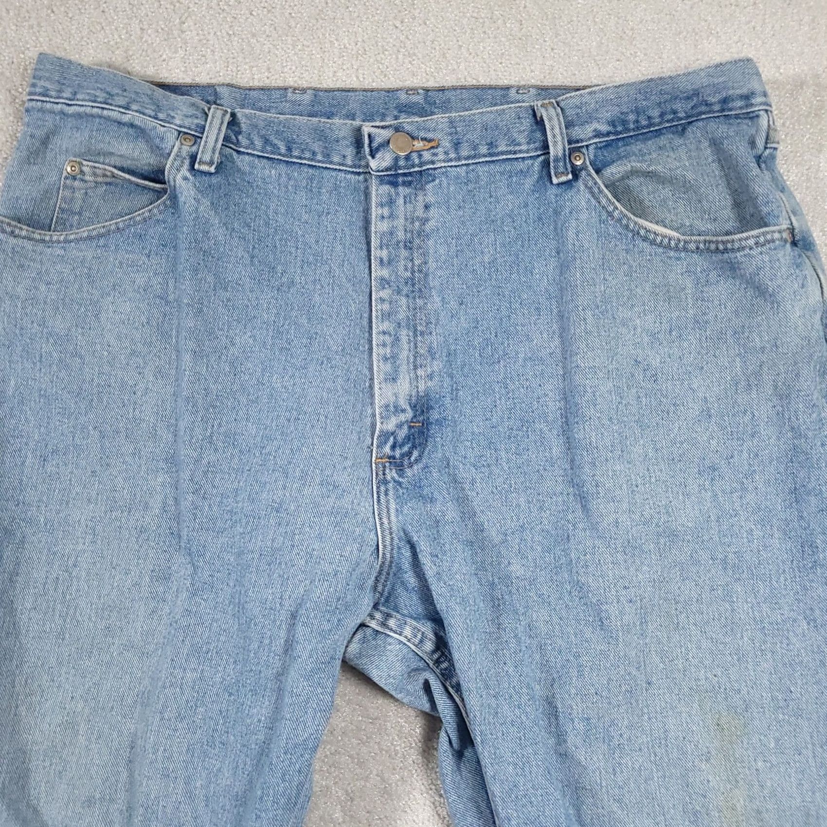Wrangler VINTAGE Wrangler Jeans Mens 42x30 Denim Relaxed Fit Workwear Grunge Medium Wash Mens Jeans Straight 5-Pocket Grunge Size US 42 / EU 58 - 3 Thumbnail