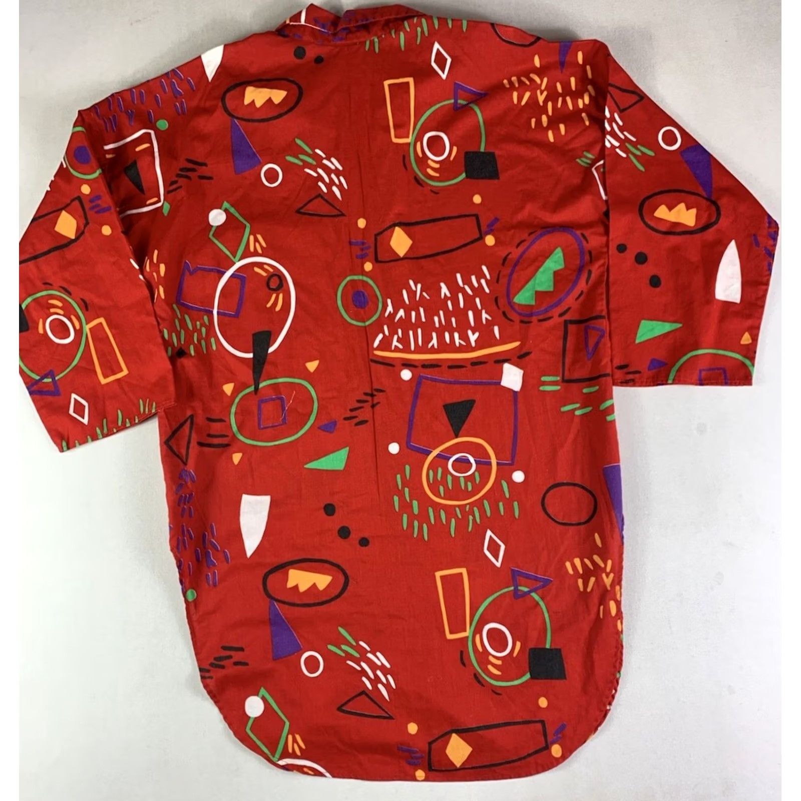 Vintage VINTAGE Ro-Vel of California Shirt Womens Medium Red Geometric Button-Up 60s California Arts & Crafts Mens? Womens Size M / US 6-8 / IT 42-44 - 5 Thumbnail