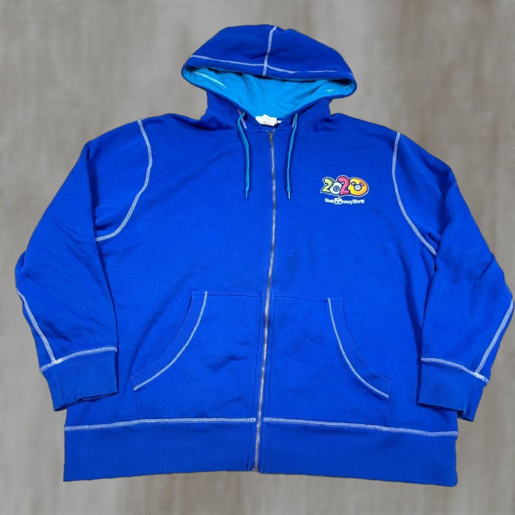 Disney Walt Disney World Hoodie Men 3XL Blue Full Zip Sweatshirt Jacket 2020 Adult Disney Hoodie Blue 3XL Men Mickey 90s Cartoon Retro Full Zip Graphic Print Size US XXL / EU 58 / 5 - 1 Thumbnail