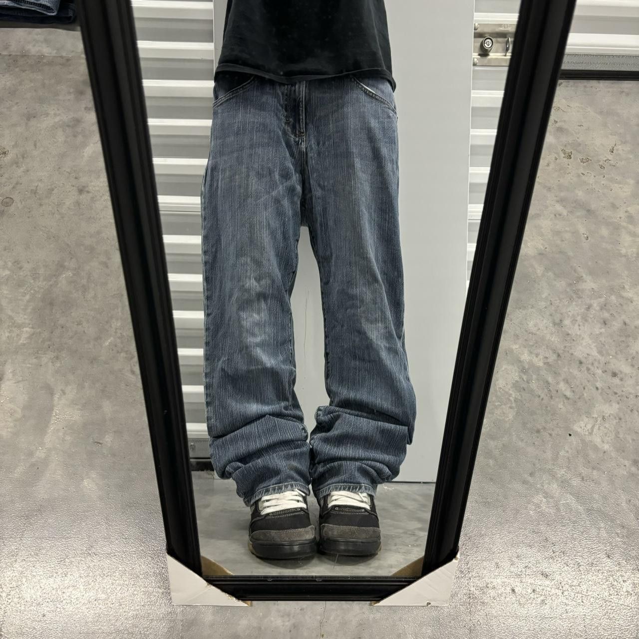 Japanese Brand × Vintage Crazy Vintage Y2K/2000s Grunge Dark Wash Denim Jeans! Size US 34 / EU 50 - 1 Thumbnail