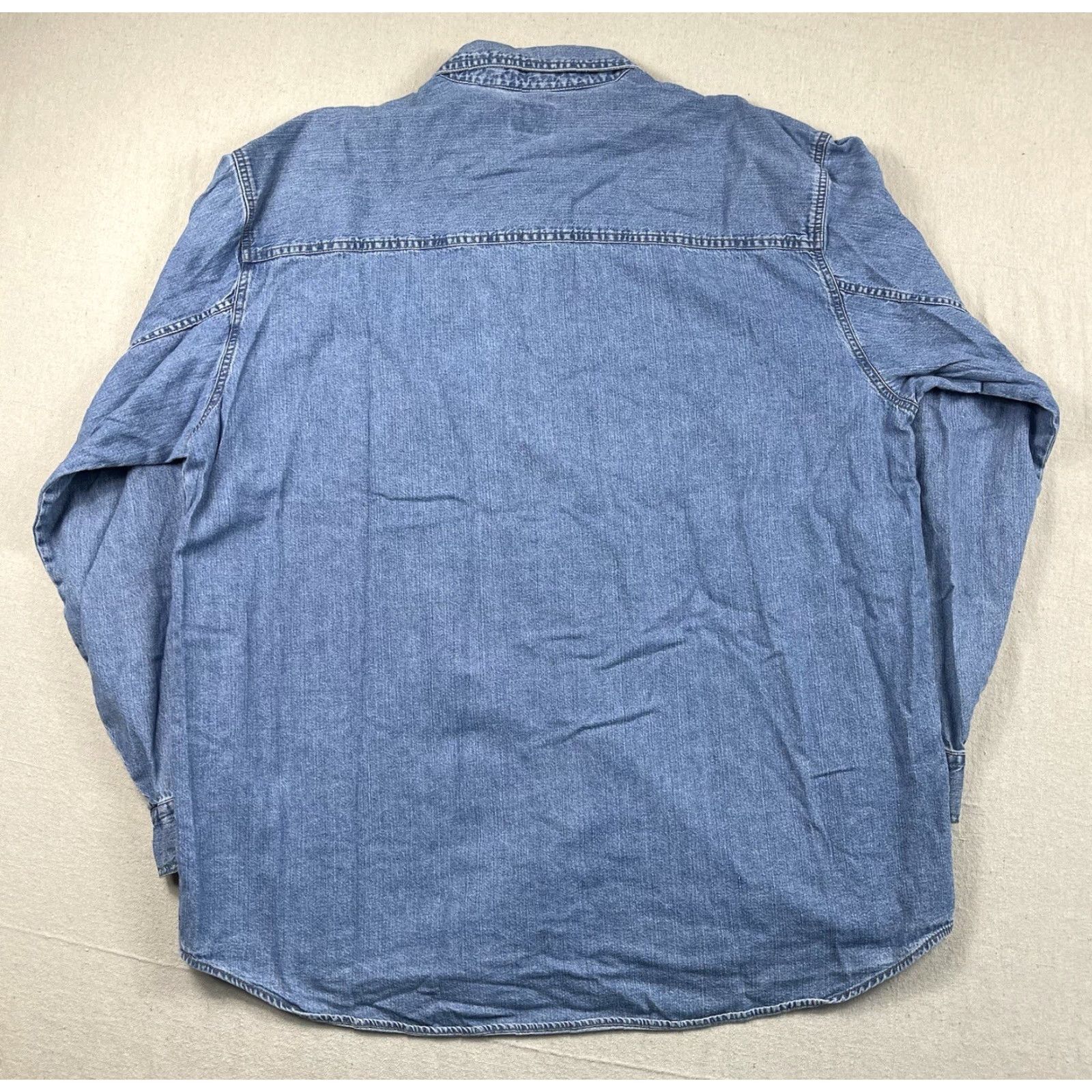 Levi's VINTAGE Levi's Red Tab Denim Shirt XL Blue Long Sleeve Button-Up Pockets 90s Mens Size US XL / EU 56 / 4 - 3 Thumbnail