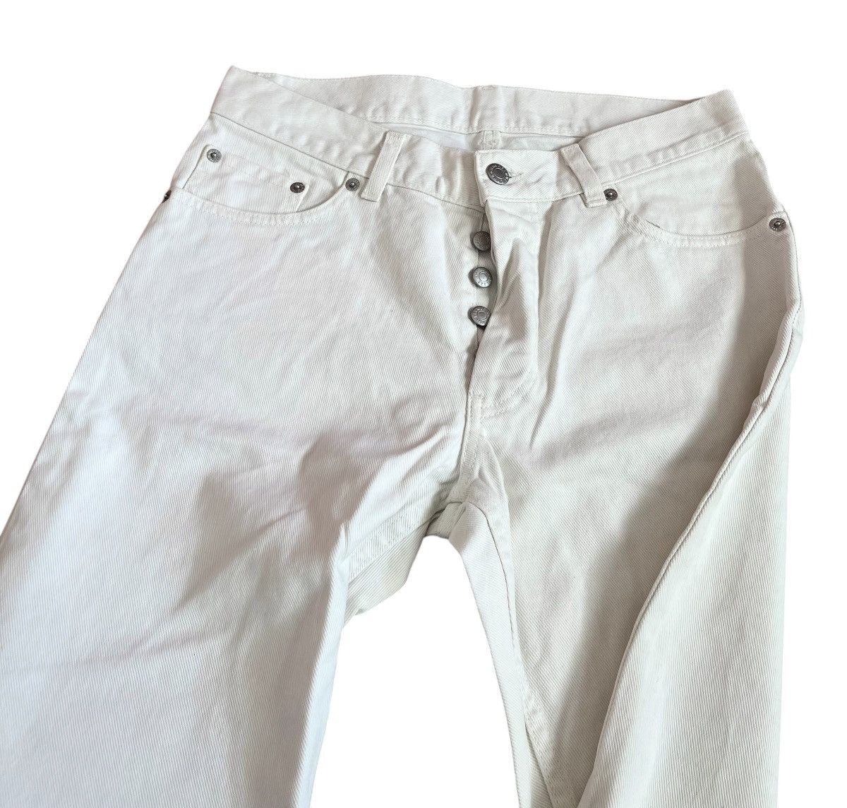 Helmut Lang Vintage 90s helmut lang iconic white denim jeans Size US 29 - 3 Thumbnail