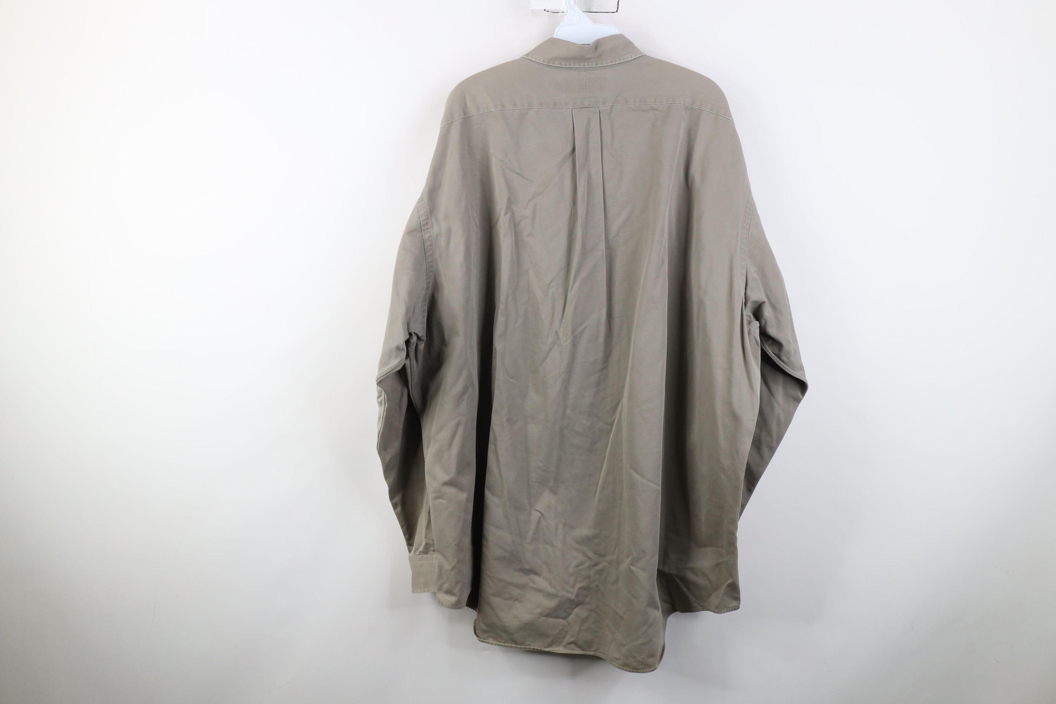 Polo Ralph Lauren Vintage 90s Ralph Lauren Button Down Shirt Gray Cotton Size US XXL / EU 58 / 5 - 9 Thumbnail