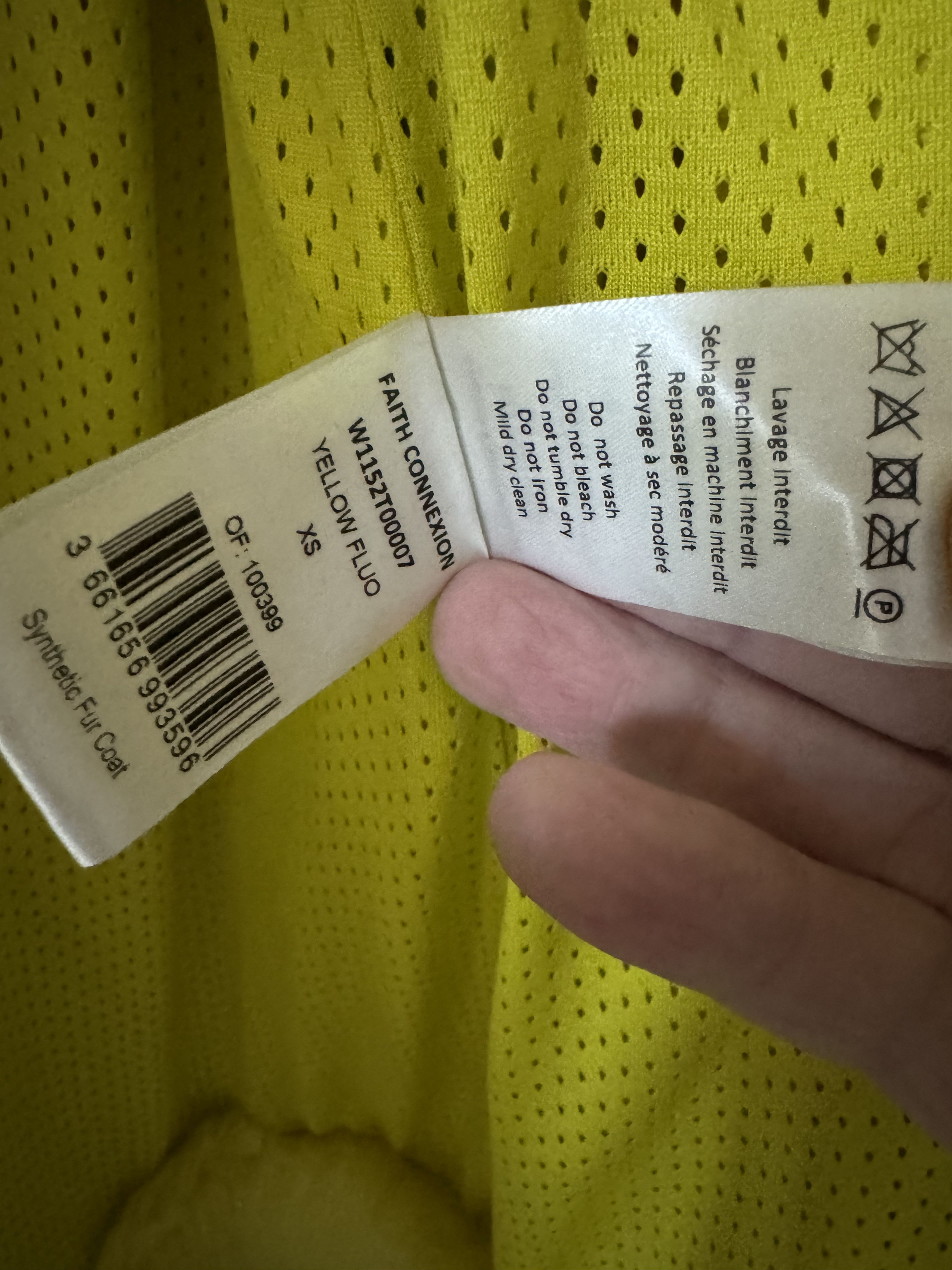 Faith Connexion NEW OVERSIZED YELLOW FUR COAT Size M / US 6-8 / IT 42-44 - 8 Thumbnail