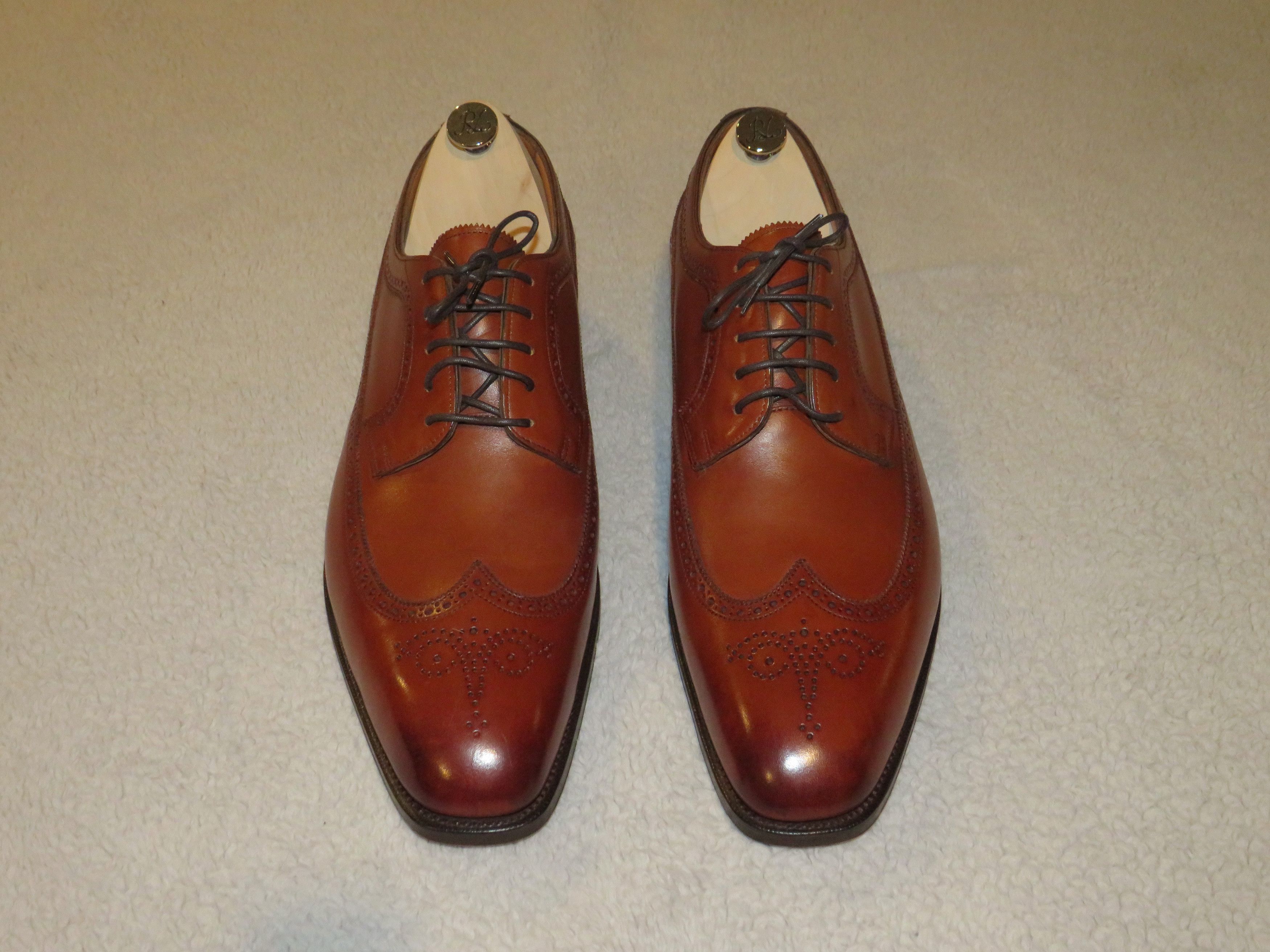 Edward Green × Ralph Lauren Purple Label Brooksville Chestnut Calf Leather Brogues 12D NWB Size US 12 / EU 45 - 1 Thumbnail
