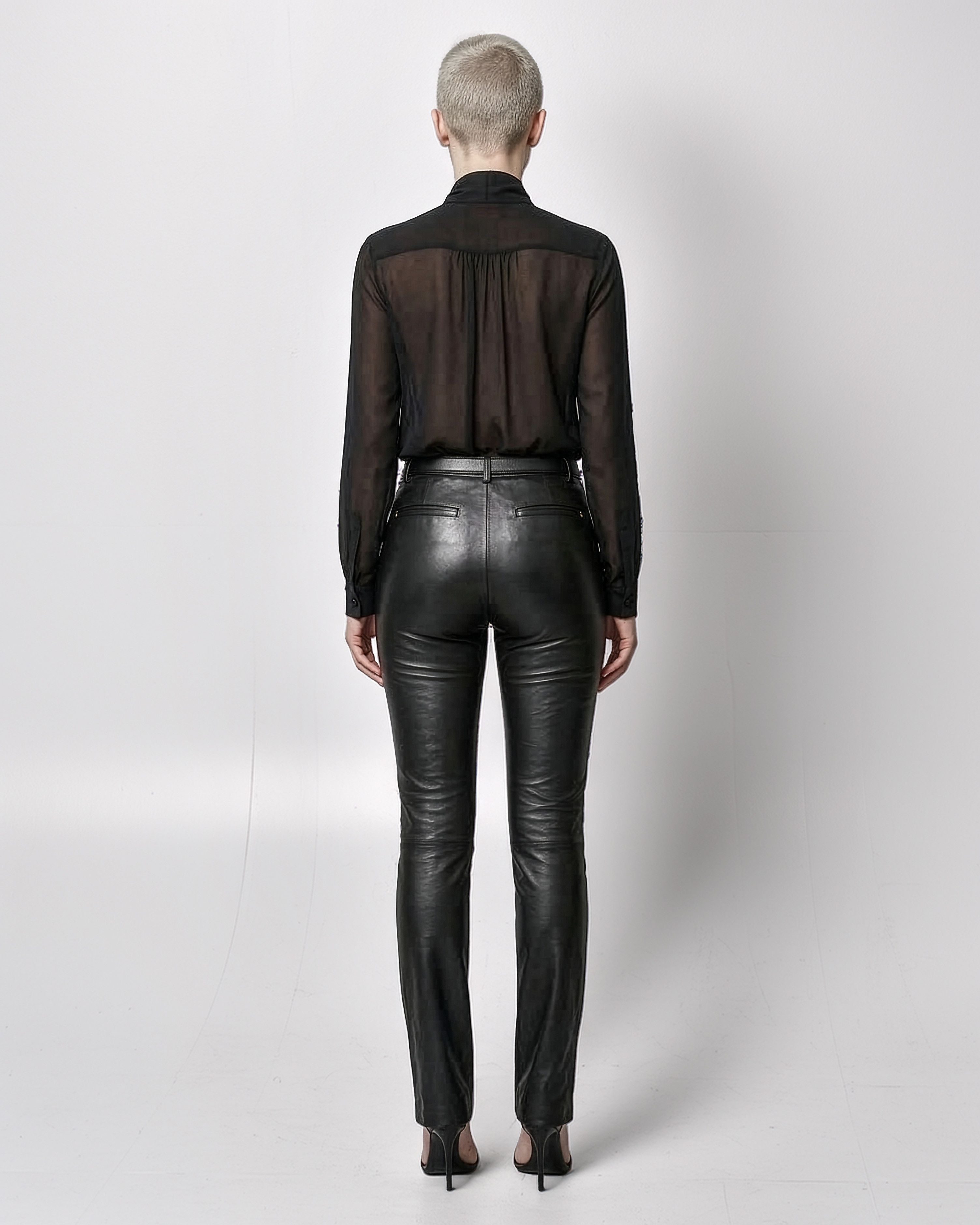 Prada High Quality Leather Pants Size 26" / US 2 / IT 38 - 2 Thumbnail
