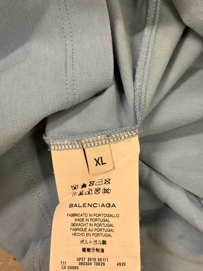 Balenciaga SS2015 Balenciaga Light Blue Ink Splatter T-Shirt Size US M / EU 48-50 / 2 - 9 Thumbnail
