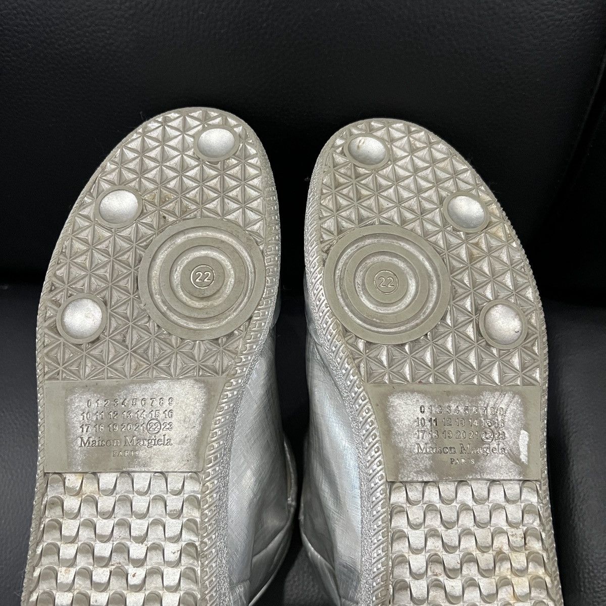 Maison Margiela Maison Margiela “Future” Liquid Silver High-Top Sneakers Size US 7 / EU 40 - 22 Thumbnail