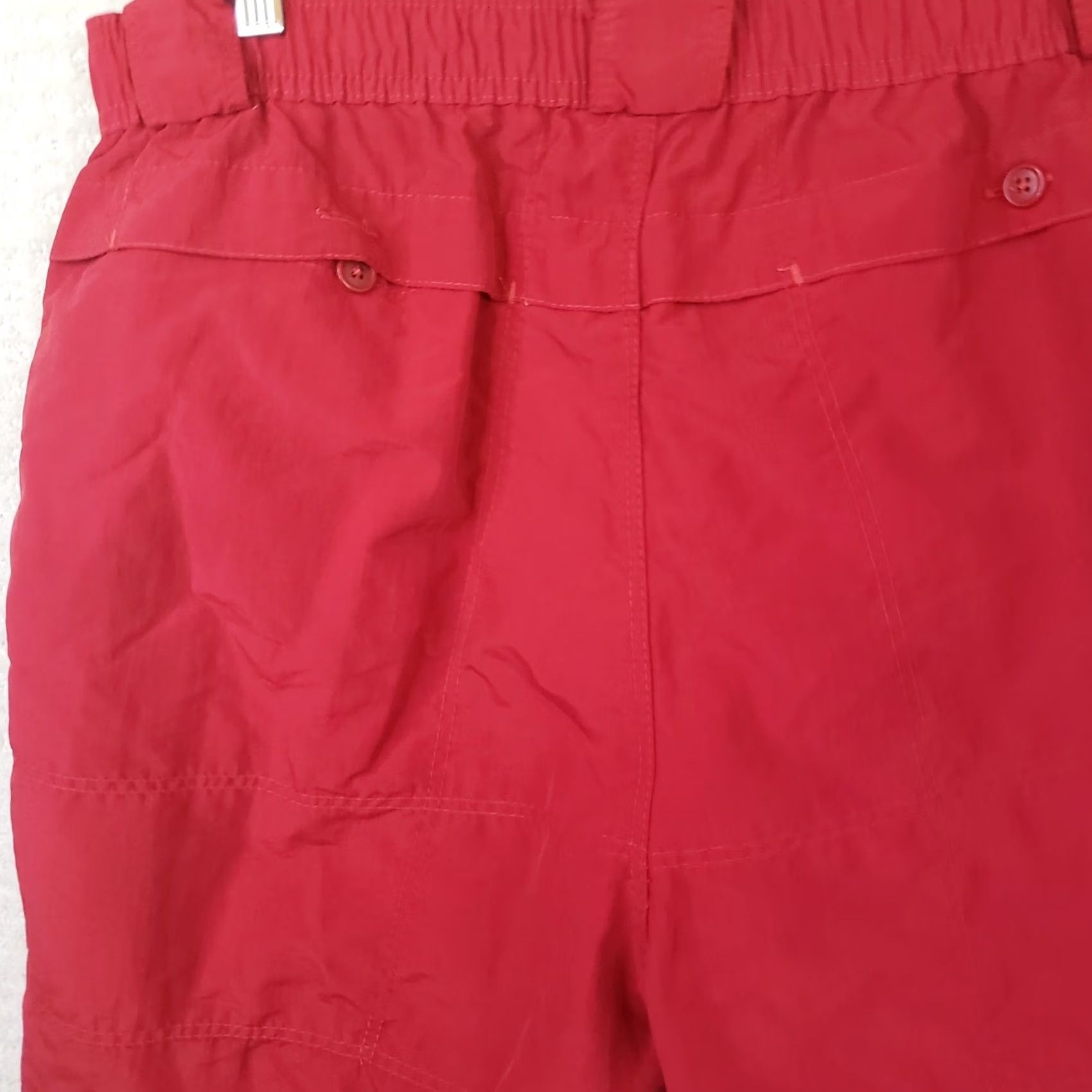 Vintage AFTCO Men’s Cargo Shorts Red 38x8 Casual Flat Front Stretch Waist Nylon UV Quick Dry Pockets Embroidered Logo Size US 38 / EU 54 - 7 Thumbnail