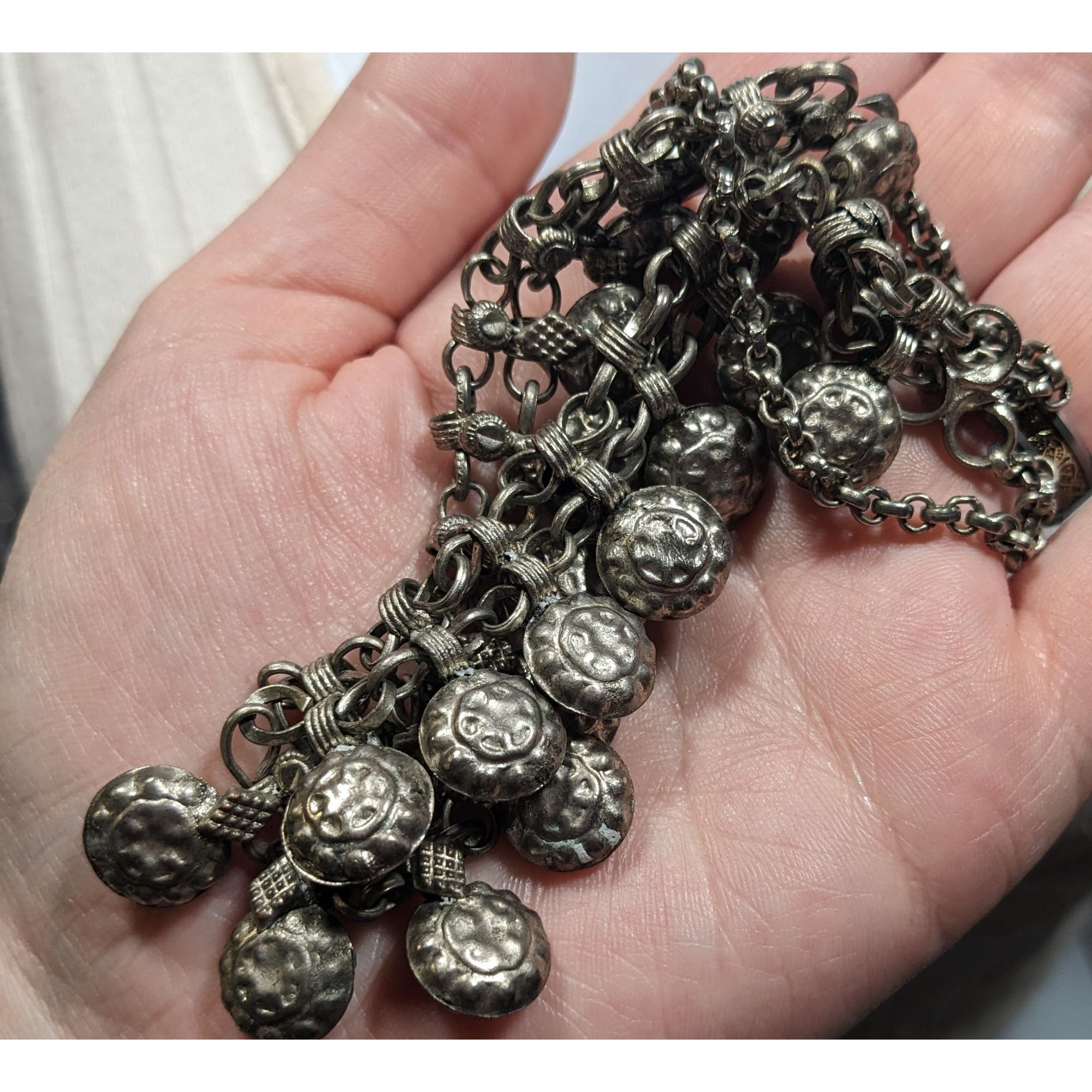 Other Bohemian Festival Silver Tone Puffed Charm Necklace Size ONE SIZE - 3 Thumbnail