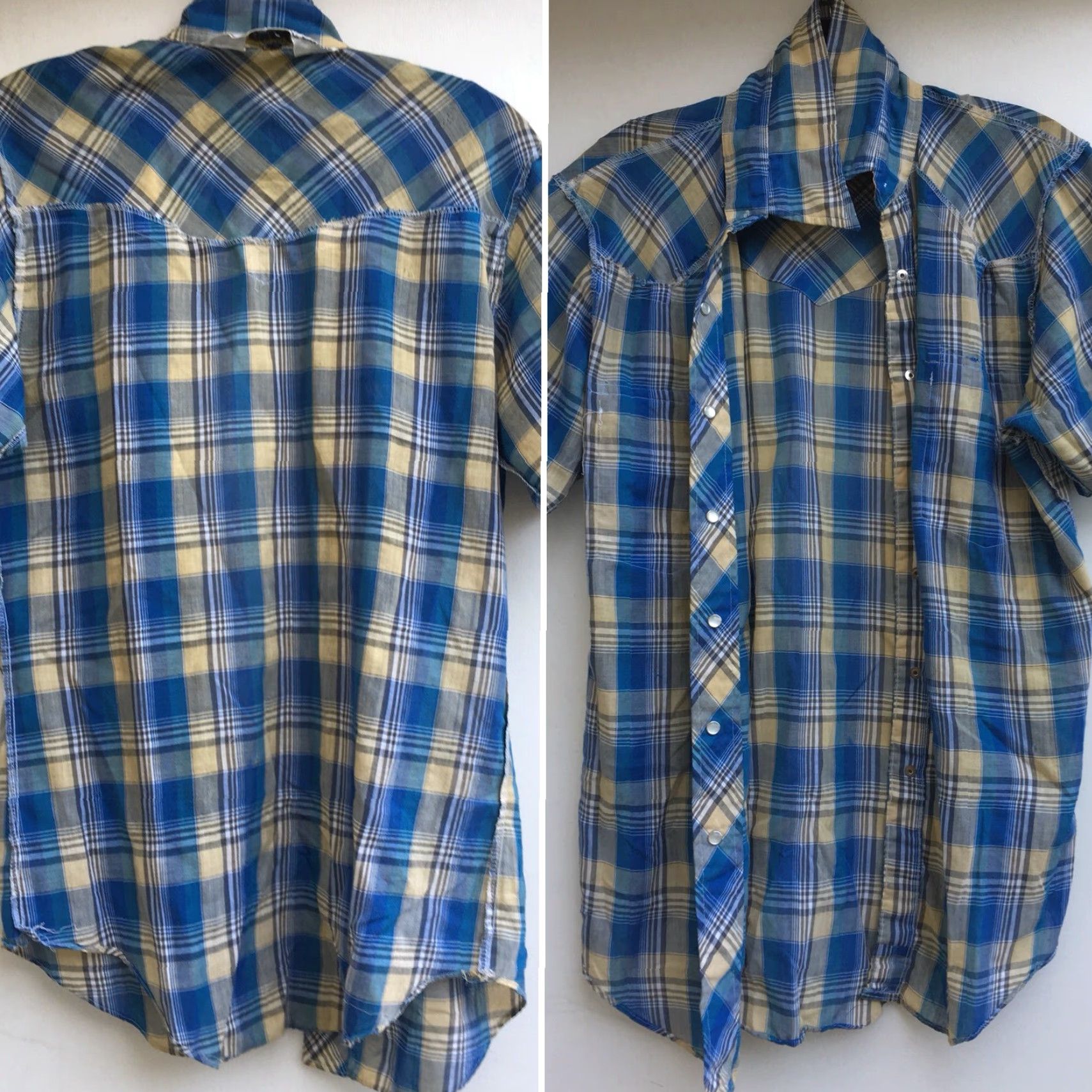 Vintage VINTAGE Double S Westerns Shirt Extra Long Tail Plaid Western Cowboy S Size US S / EU 44-46 / 1 - 5 Thumbnail