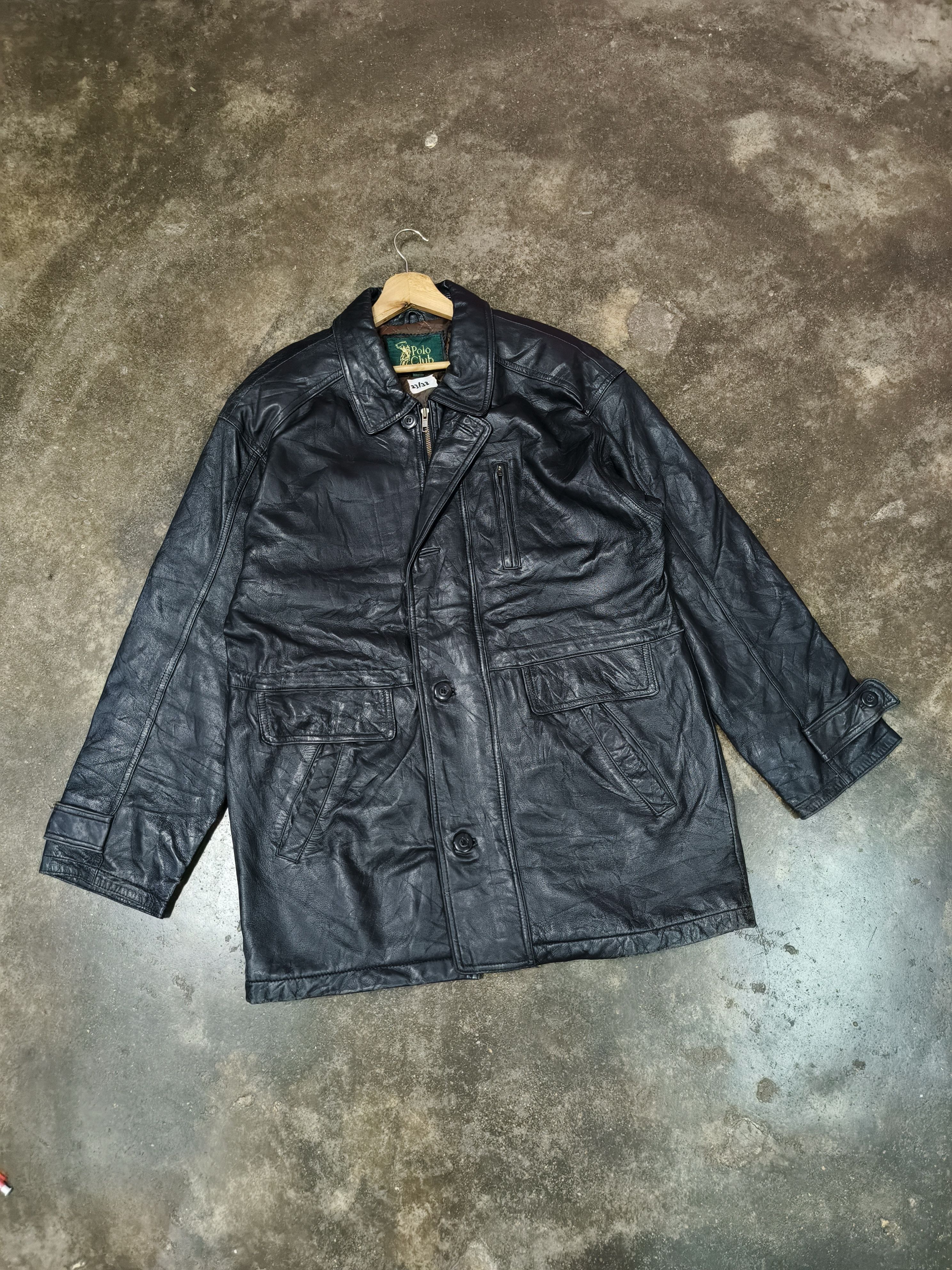 Japanese Brand POLO CLUB BLACK COAT JACKET LEATHER Size US L / EU 52-54 / 3 - 1 Thumbnail