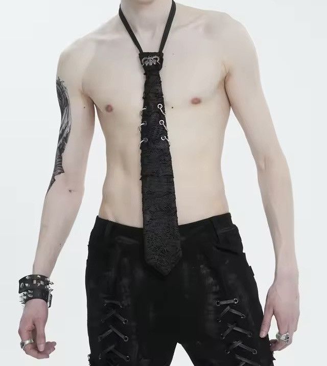 Other Gothic Punk Skull Black Lace Tie Size ONE SIZE - 2 Thumbnail