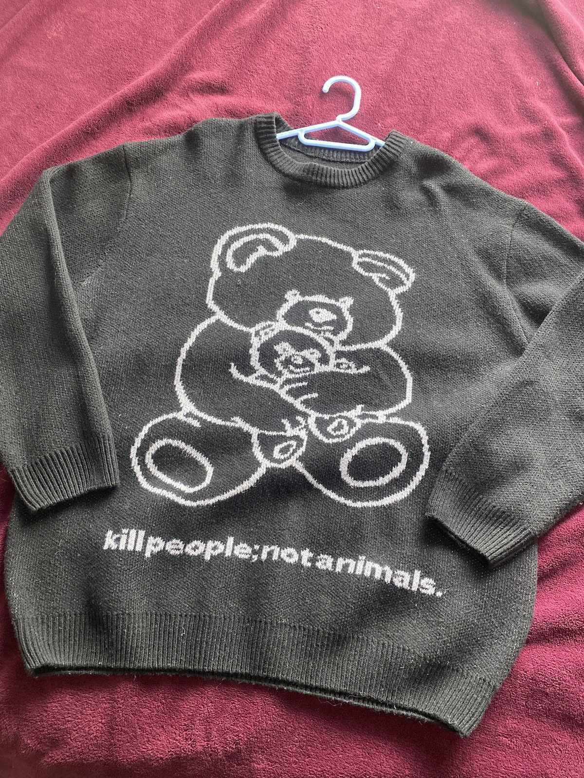image of Fuck The Population x Fuct “Kill People; Not Animals” Sweater in Black, Men's (Size Medium)