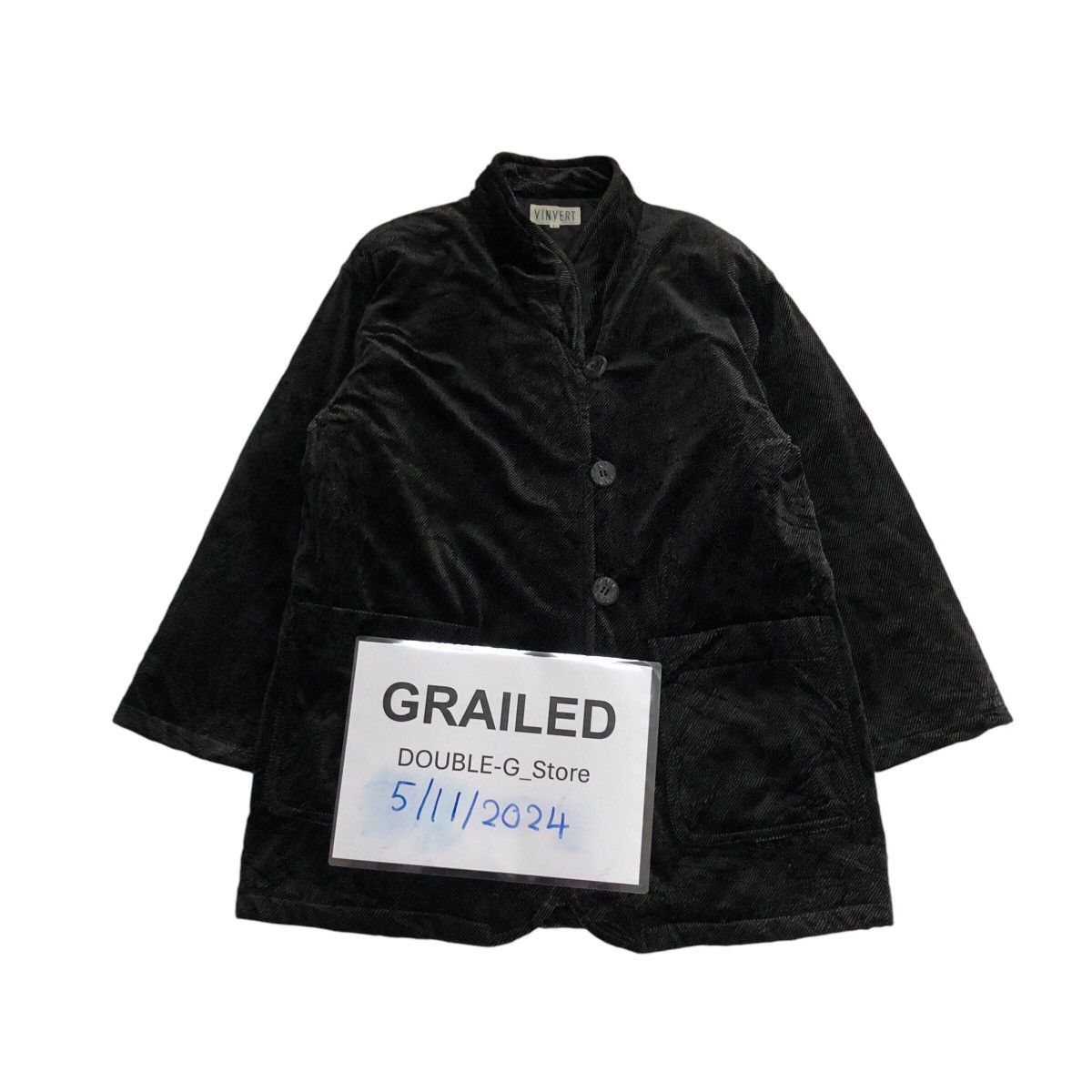 Japanese Brand × Vintage 📌Vintage Chore Button Jacket Rich Black Vinvert Size US L / EU 52-54 / 3 - 1 Thumbnail
