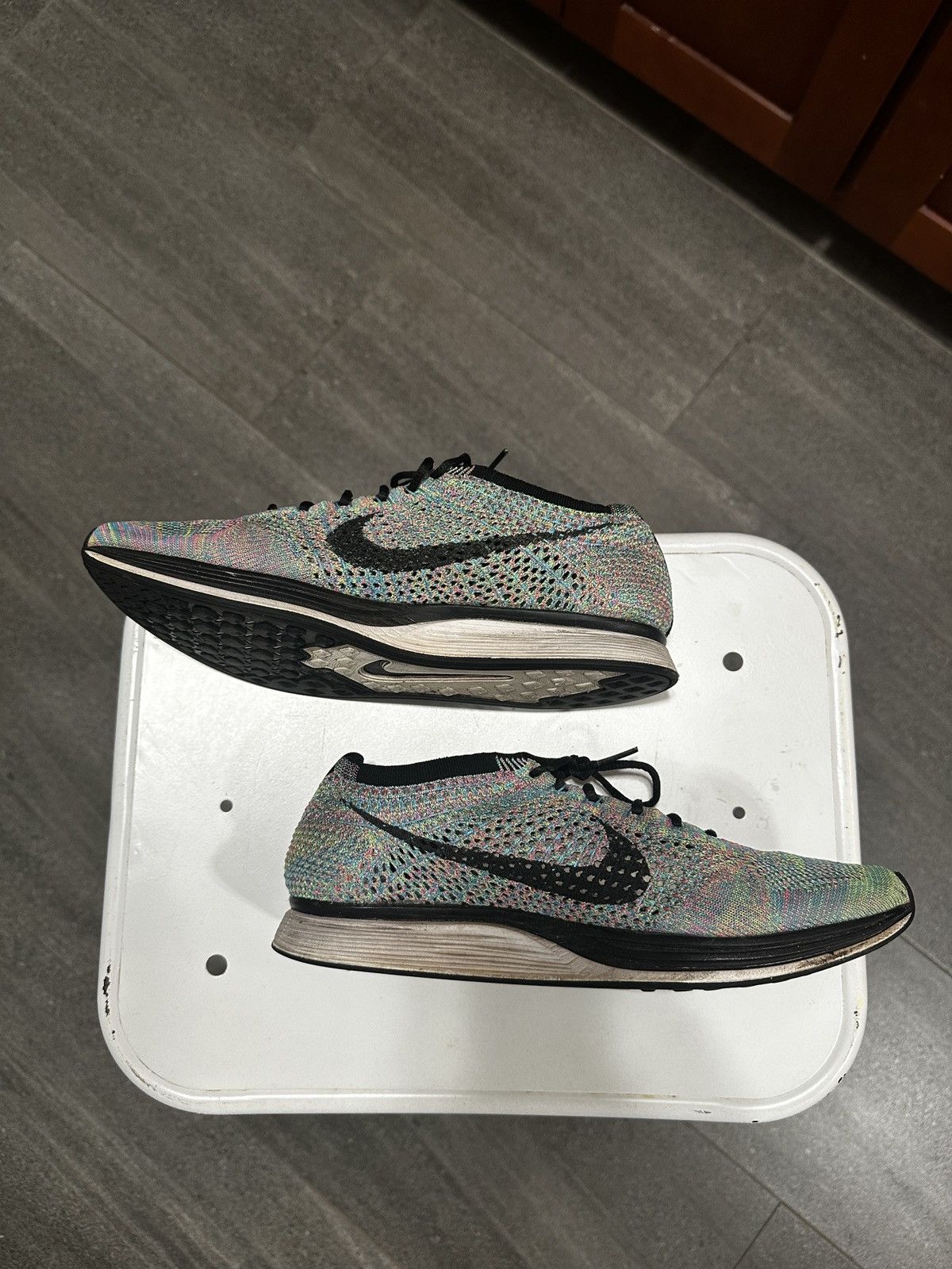 Nike Nike Flyknit Racer Multi Color Lightweight Runner Size US 8.5 / EU 41-42 - 2 Thumbnail